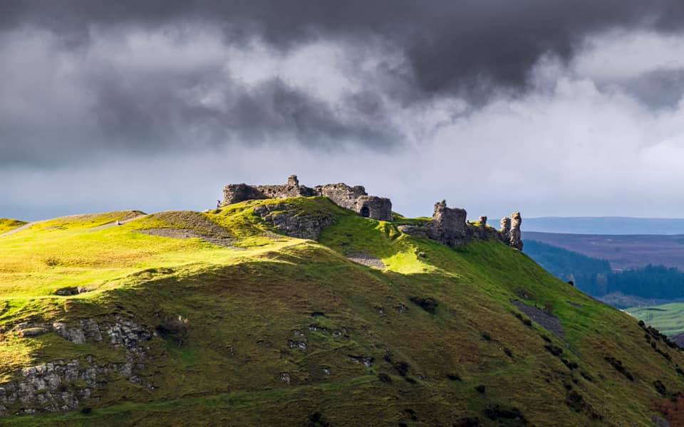 Spotlight on Castell Dinas Brân. Picture: Steve Warrilow