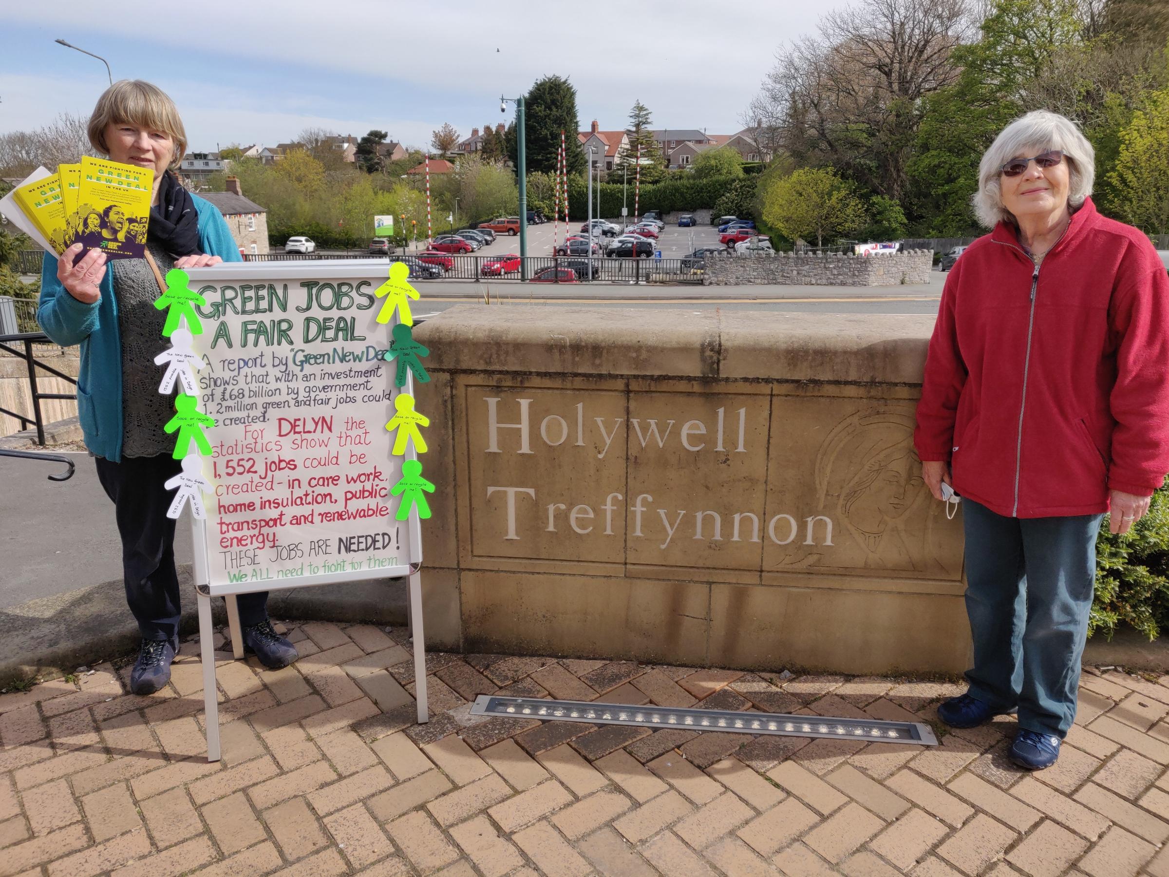 Rob Owen (left) and Pat Rogers - two of the organisers of the new Green New Deal Delyn hub - based in Holywell