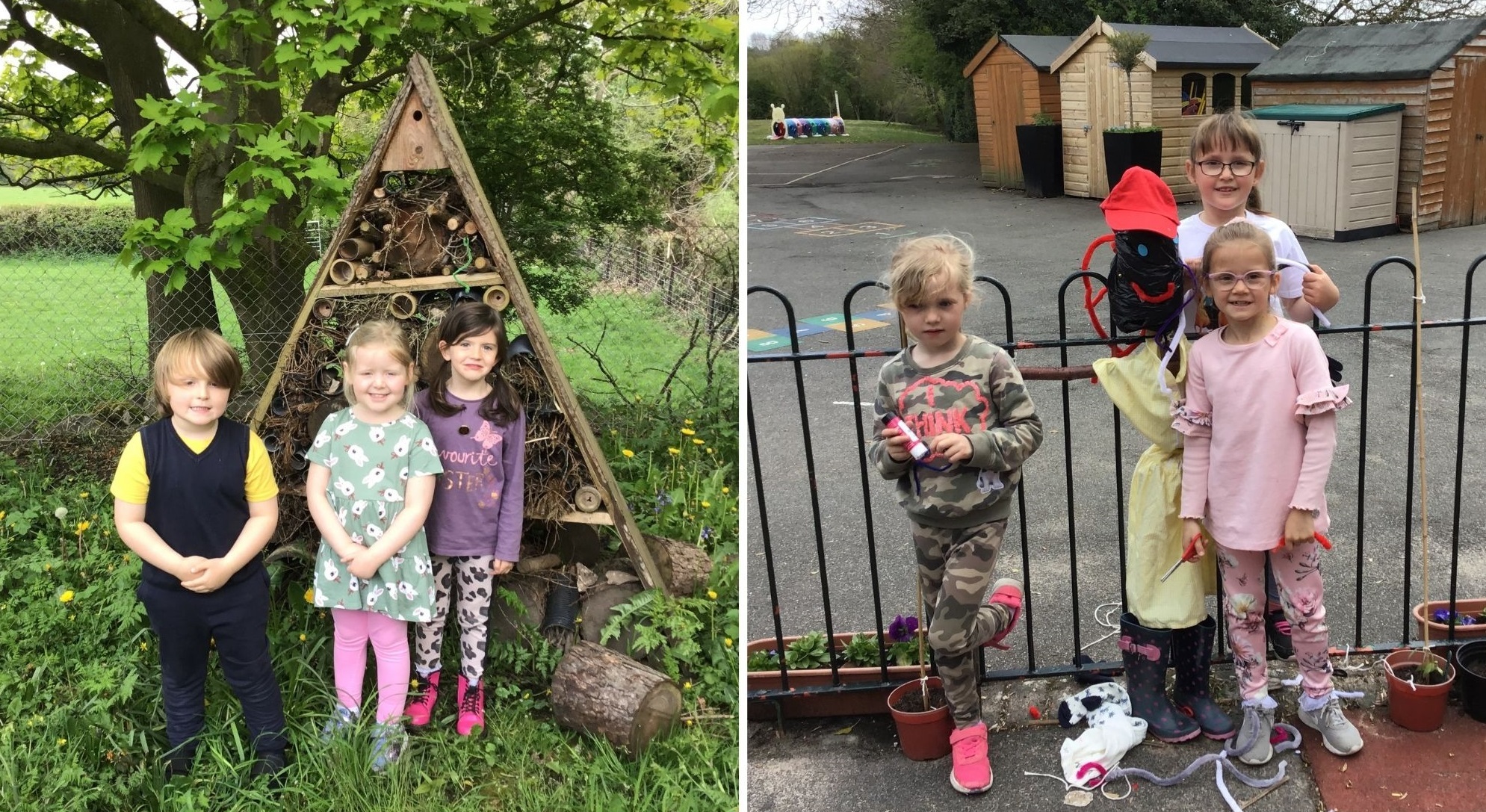 Outdoor learning fun at Ysgol Licswm.