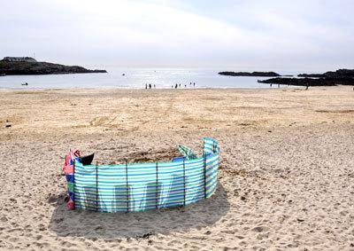 Sun shade at Trearddur Bay