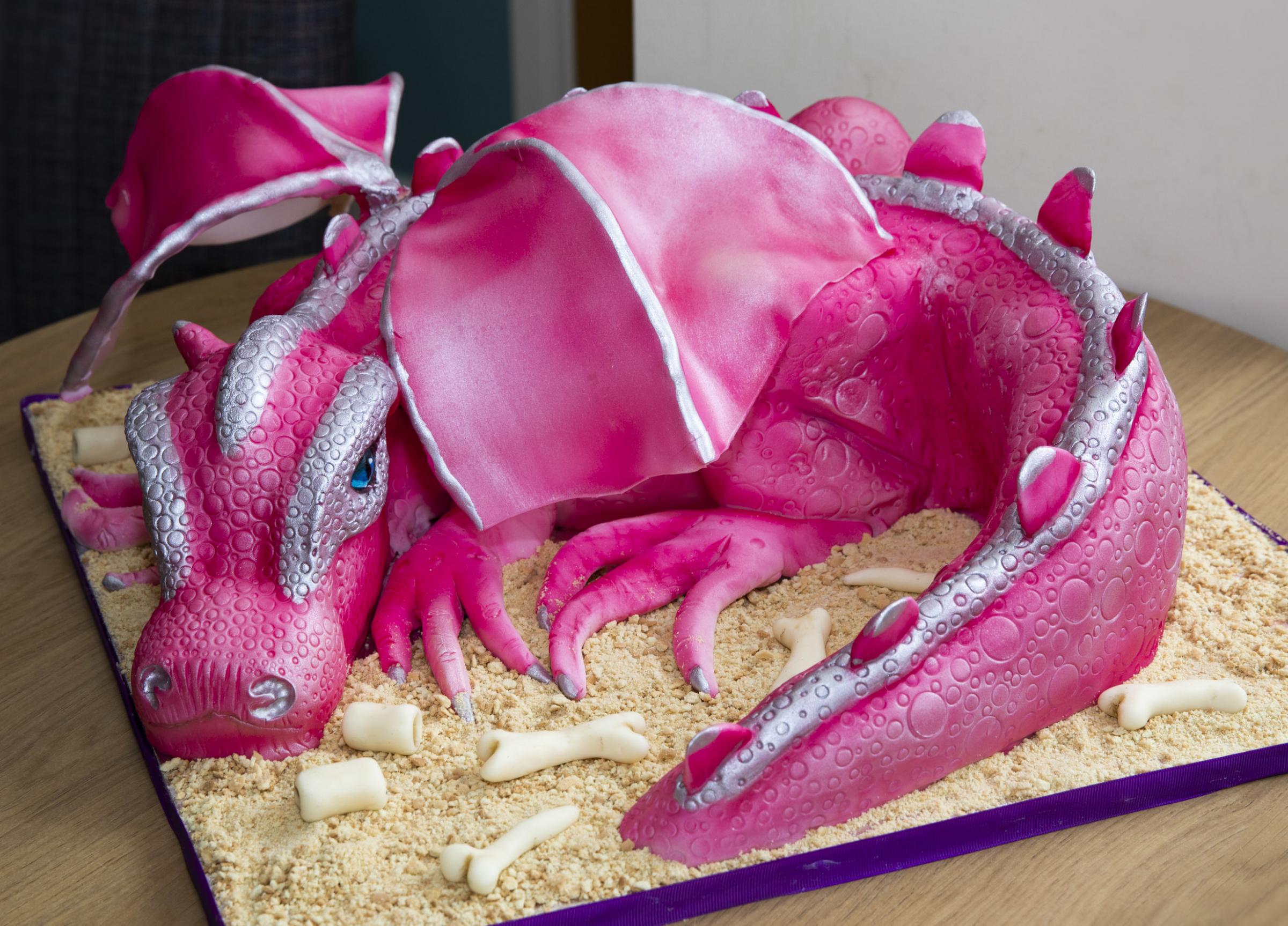  Ann Chapmans fundraising dragon cake. Photo: Mandy Jones.