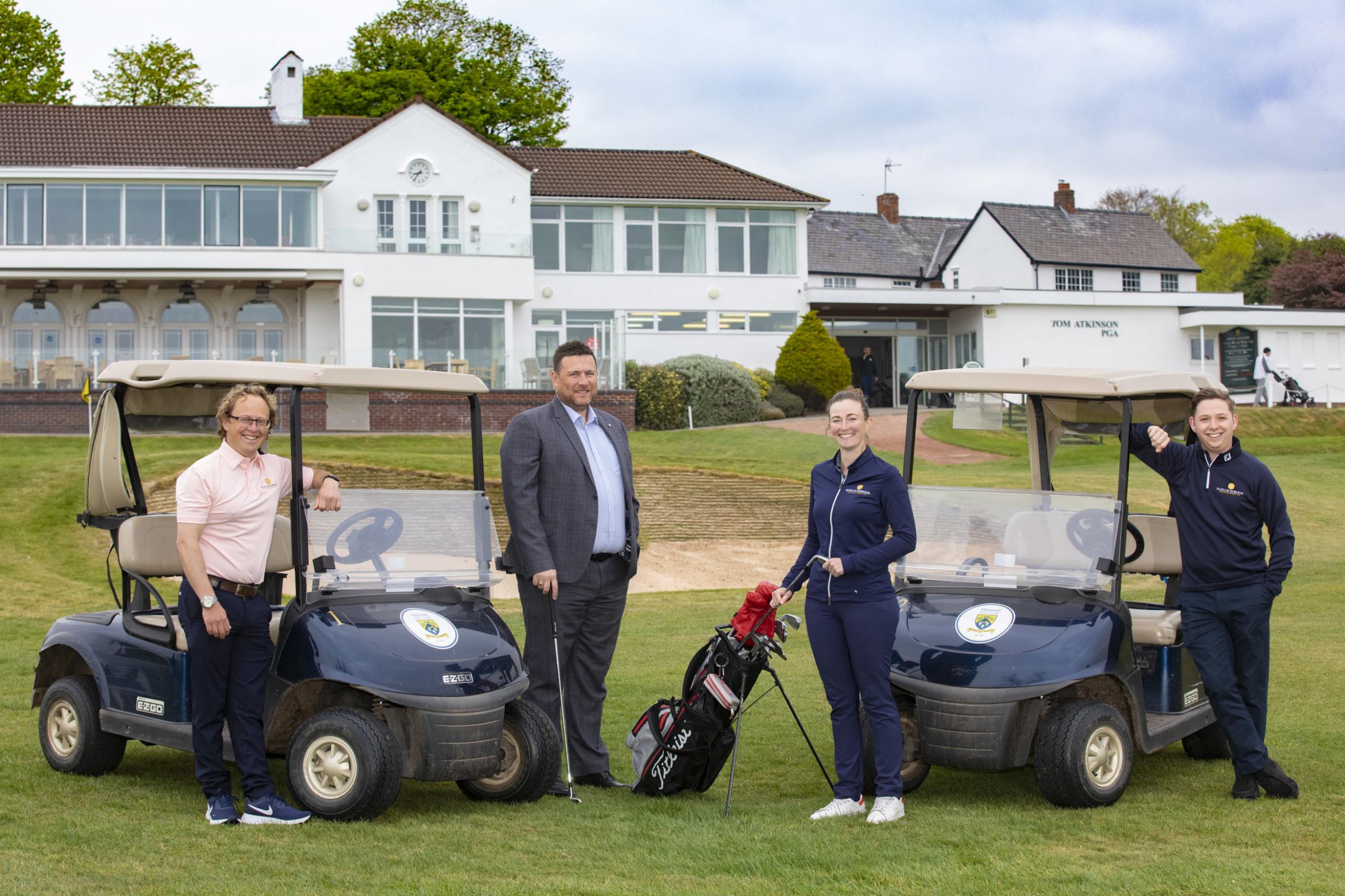 Hadlow Edwards sponsor LPGA tour pro Rachael Goodall, pictured with (from left) Jason Dransfield, assistant professional at Heswall Golf Club, James Parry and Dan Boden, of Hadlow Edwards. Photo: Mandy Jones Photography