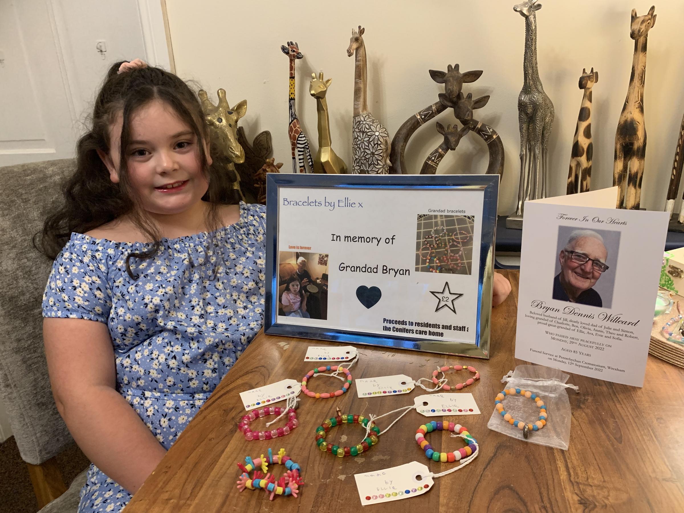 Ellie Thompson Beesty, who made and sold bracelets in memory of her great grandad.