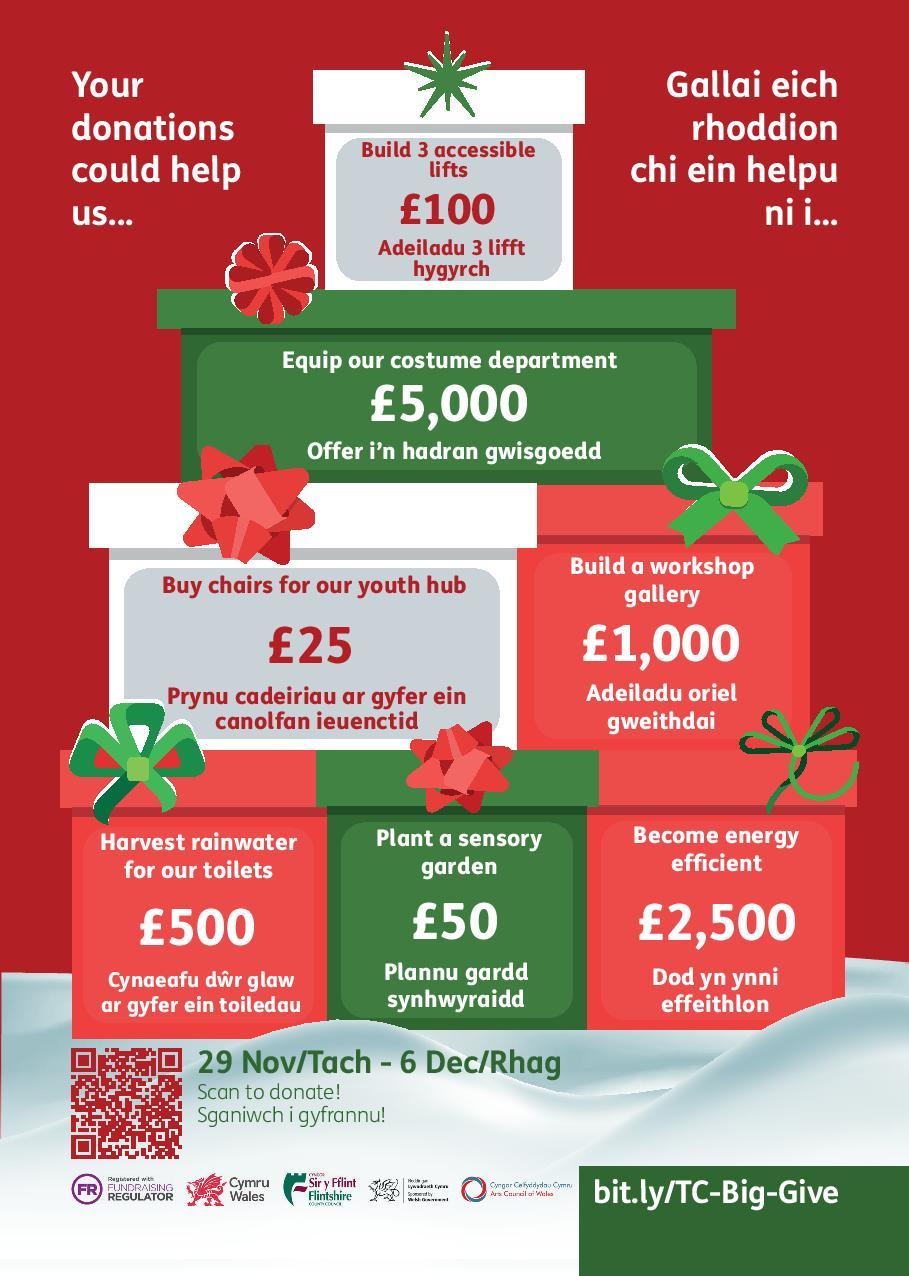 The impact your donations could have at Theatr Clwyd.