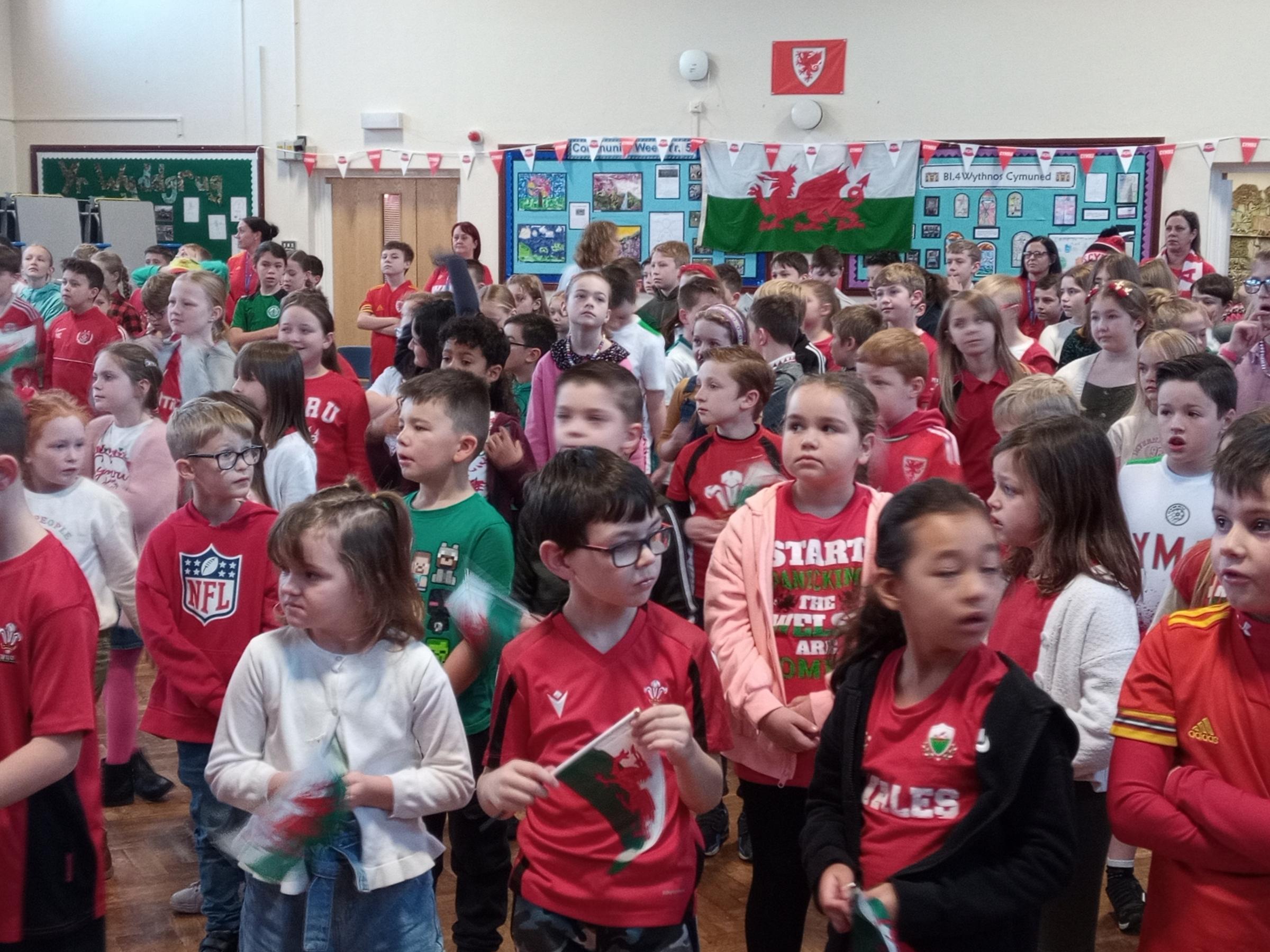 Wales fever for the World Cup at Ysgol Bryn Coch.