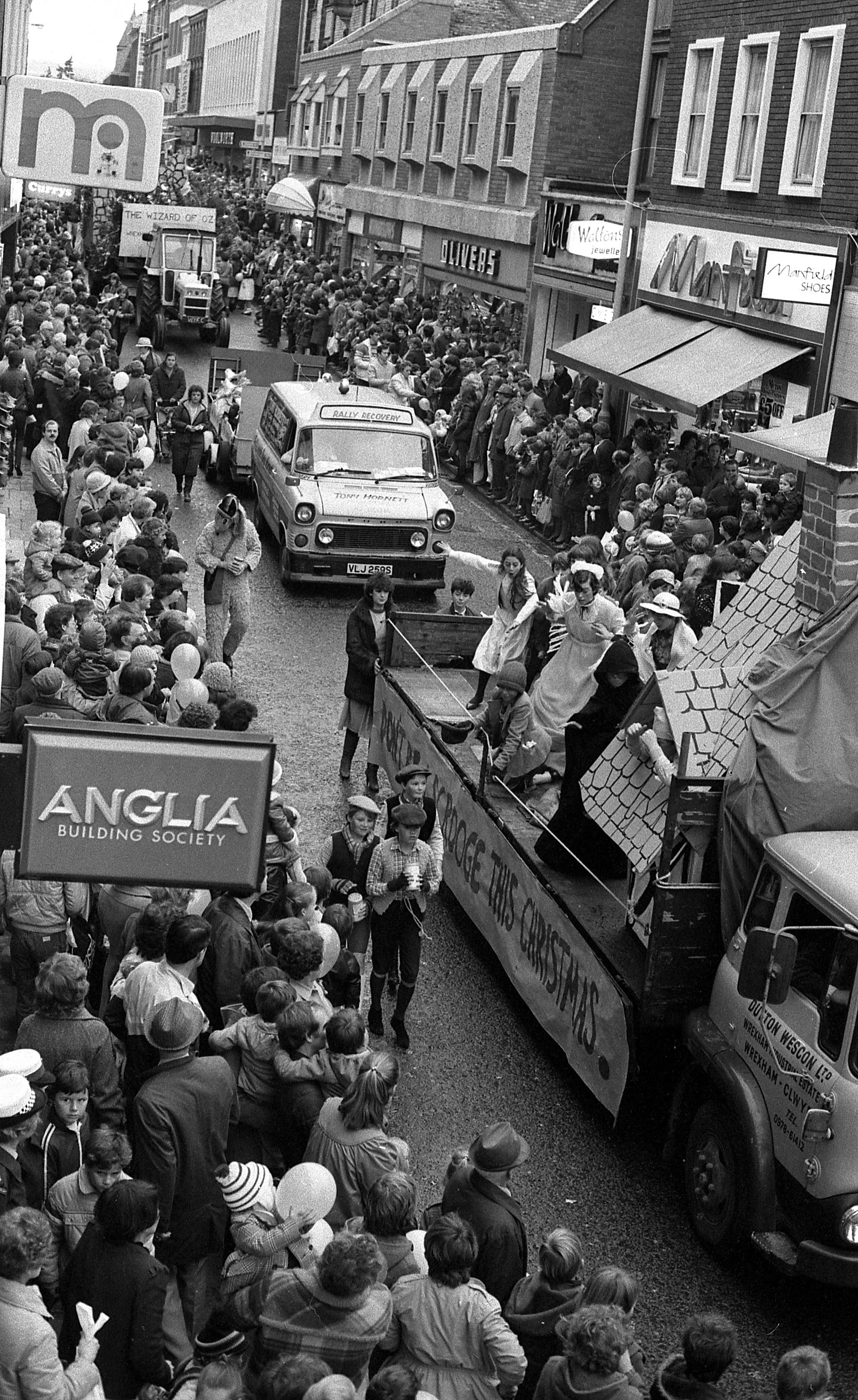 The Father Christmas parade, Wrexham, 1983.