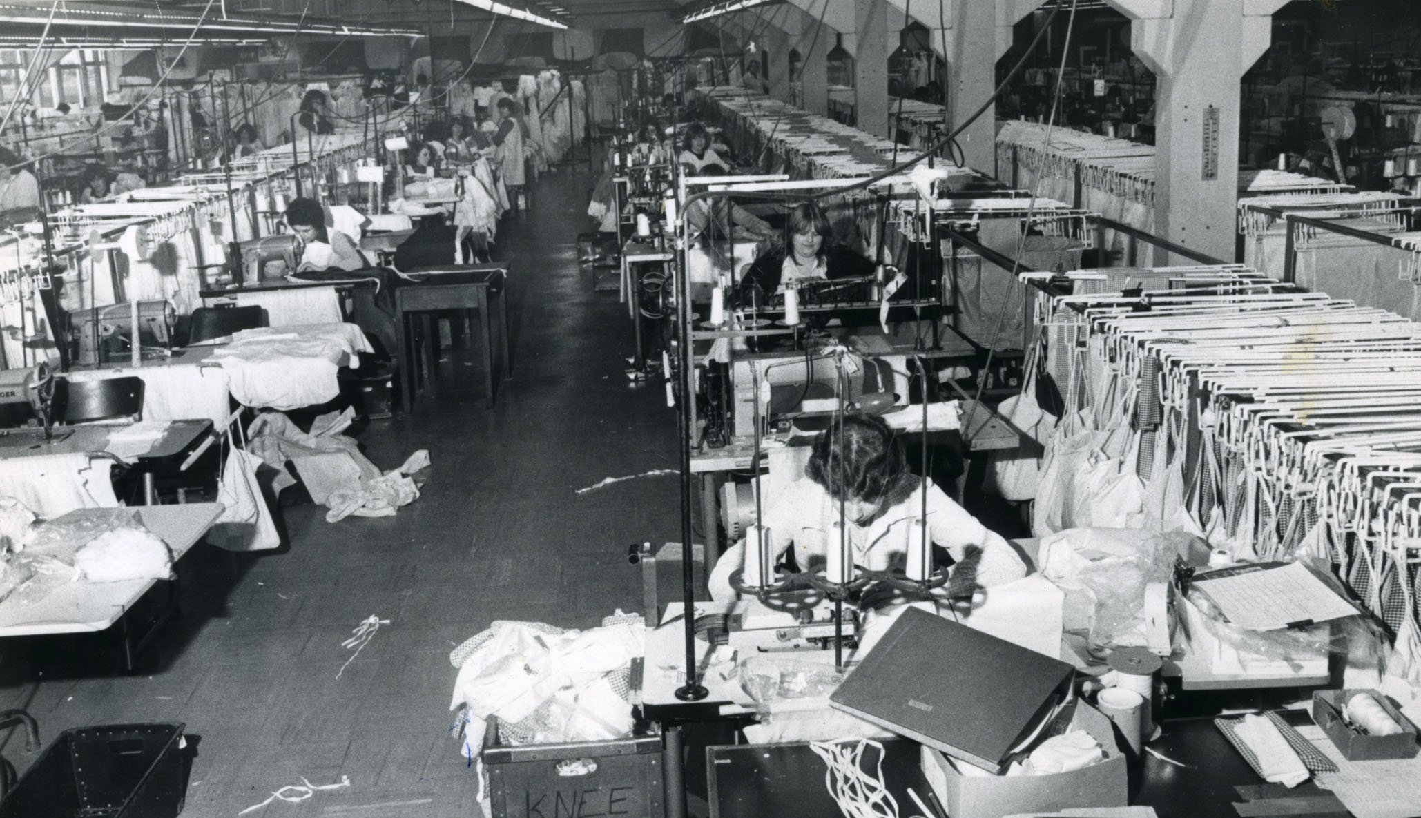 The Production Line at Granby Garments, in the 1980s.