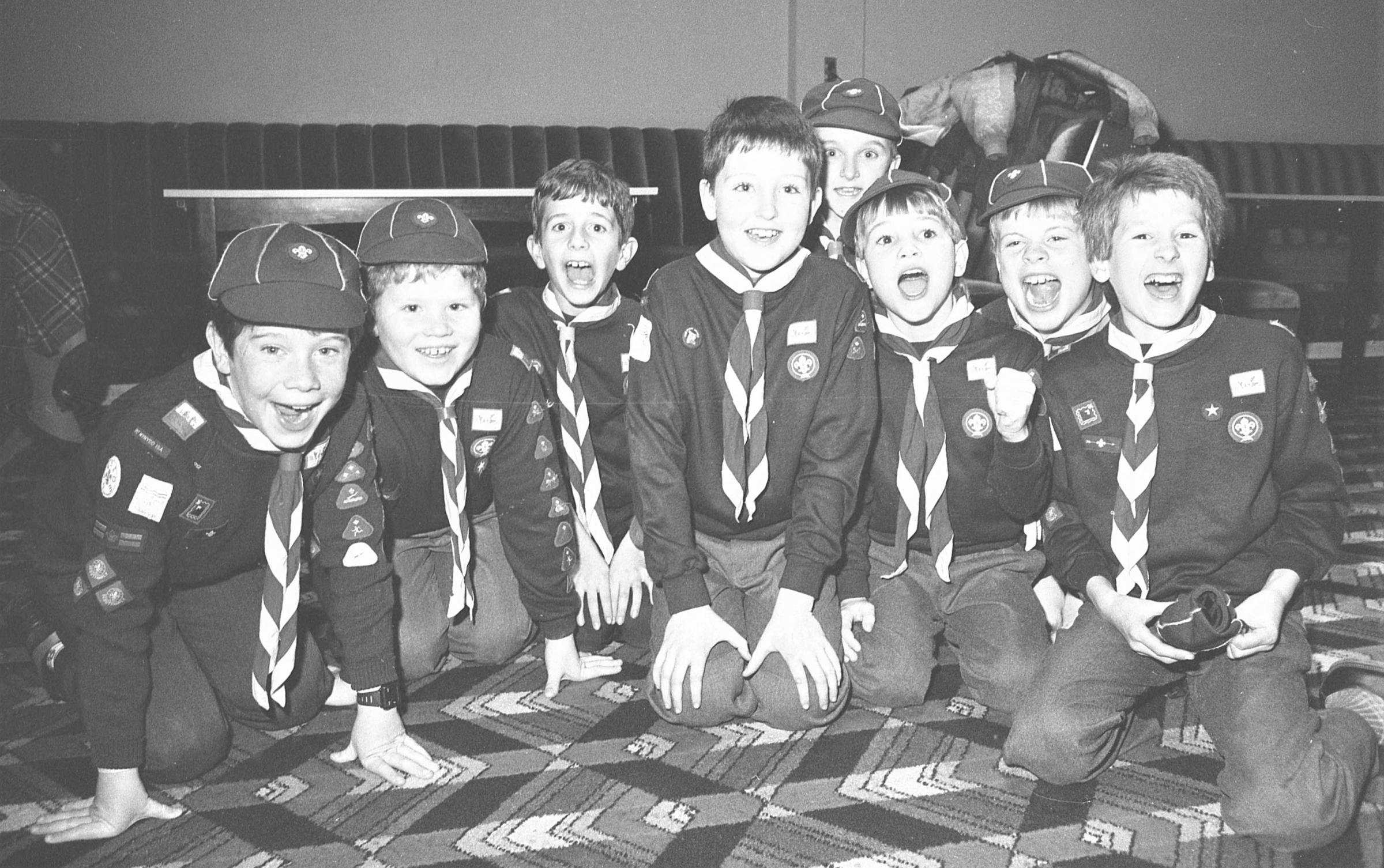 Deeside and District Cub Scouts celebrate 75 years in the movement with a party at Styles Club at Deeside Leisure Centre, December 1991.