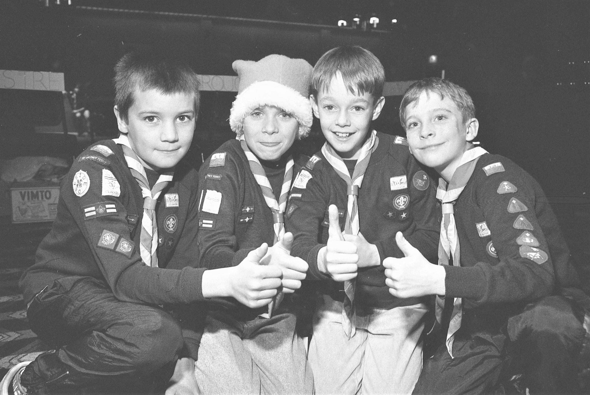 Deeside and District Cub Scouts celebrate 75 years in the movement with a party at Styles Club at Deeside Leisure Centre, December 1991.