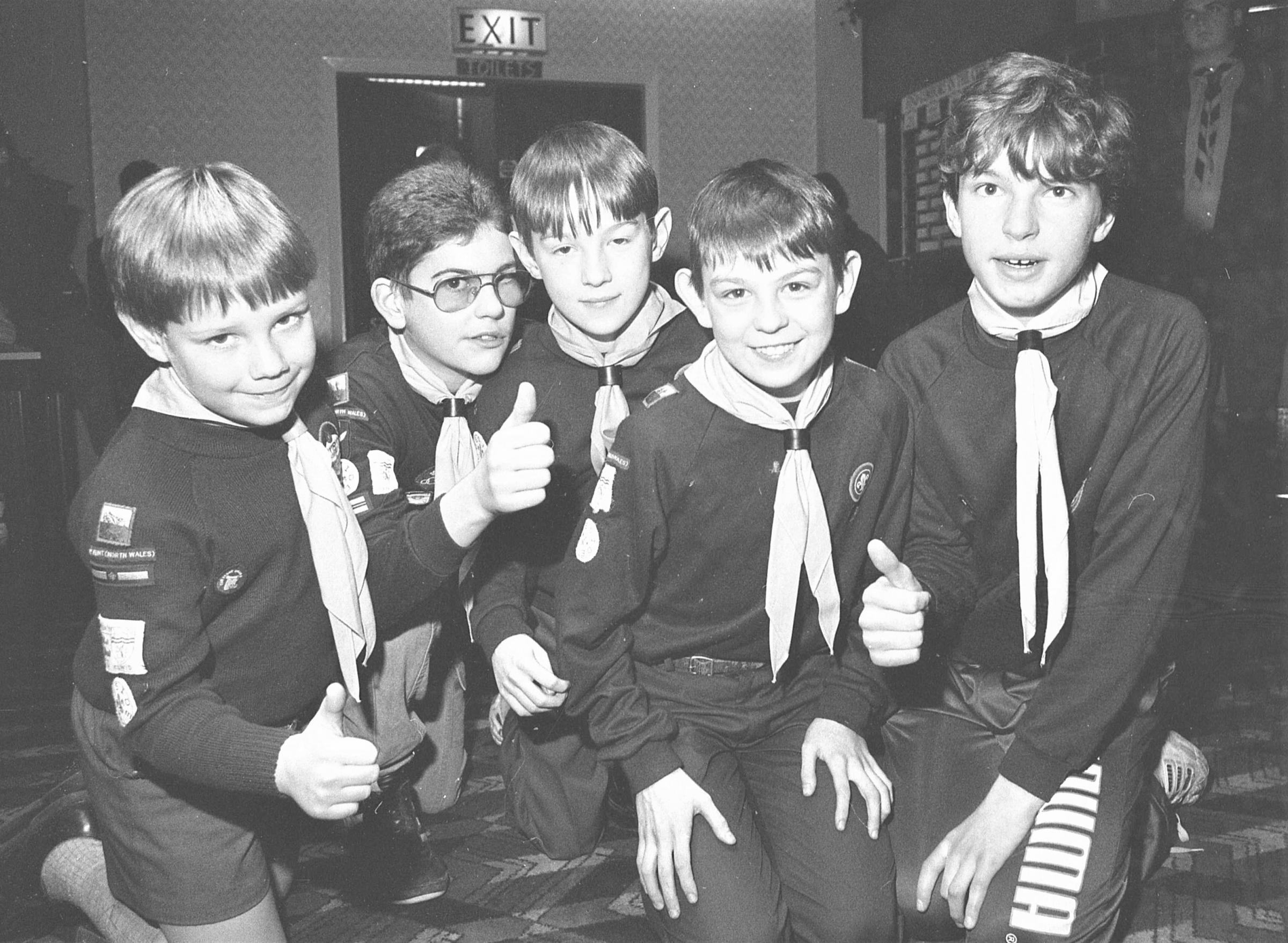 Deeside and District Cub Scouts celebrate 75 years in the movement with a party at Styles Club at Deeside Leisure Centre, December 1991.