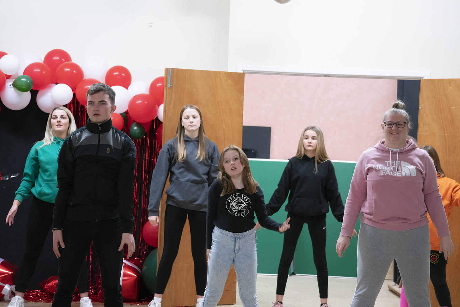 The cast of Gwernymynydd Panto Groups Aladdin in rehearsal.