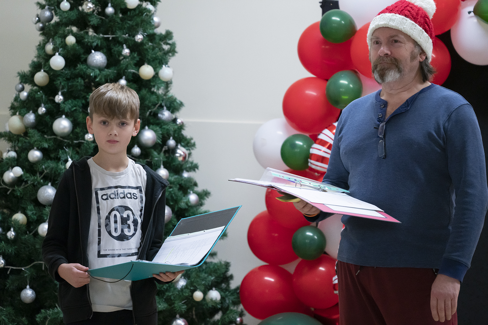 The cast of Gwernymynydd Panto Groups Aladdin in rehearsal.