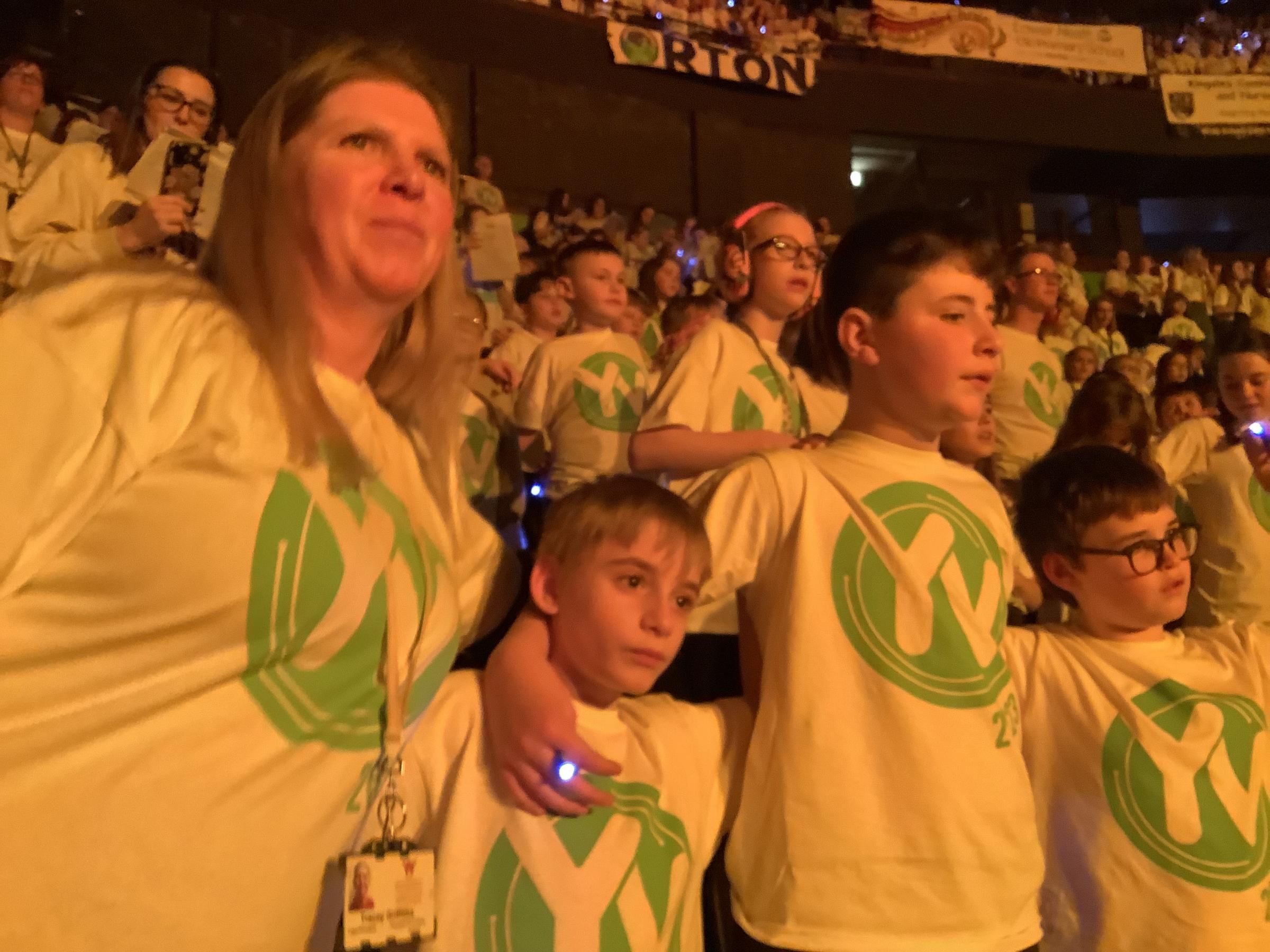 Ysgol Penygelli pupils at the Young Voices event in Manchester.