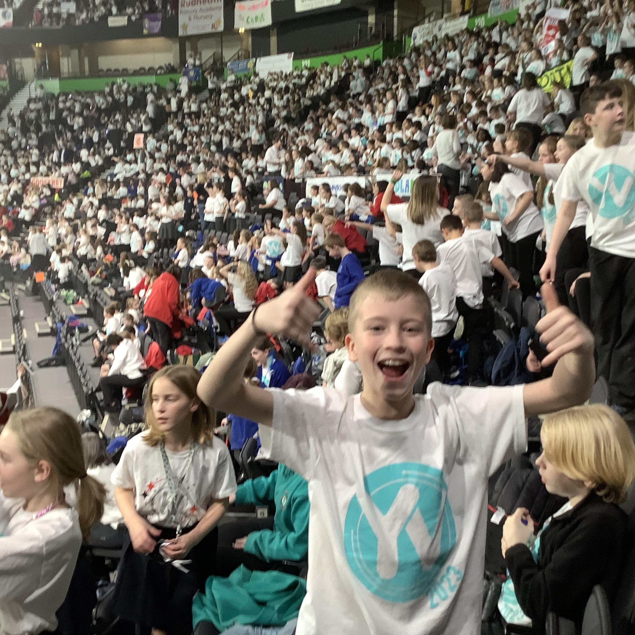 Ysgol Penygelli pupils at the Young Voices event in Manchester.