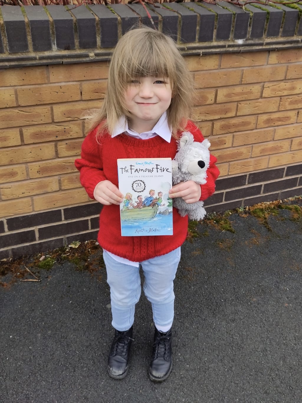 Sian Williams-Day, from Wrexham: Daughter Amelia Williams-Day as George (Georgina) from the Famous Five, with dog Timmy.