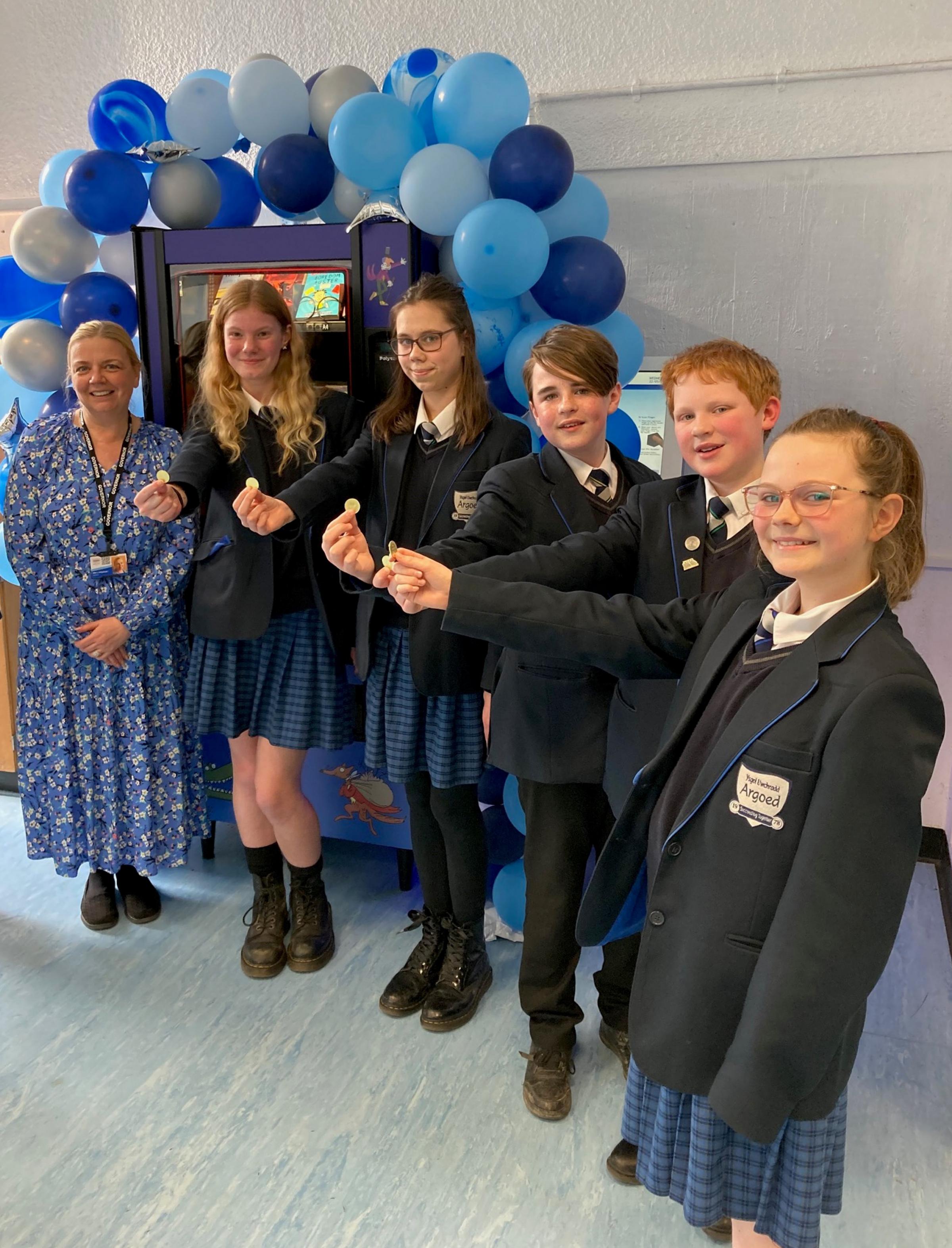 Laura Heywood and some of the ‘millionaires’ with their tokens.