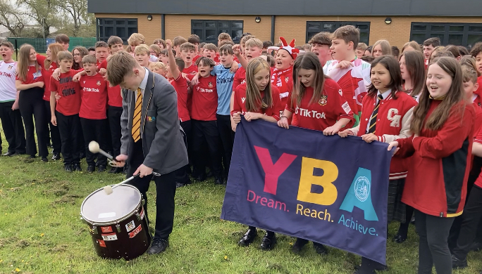 Ysgol Bryn Alyn student and Wrexham AFC drummer, Mannie Thomas.