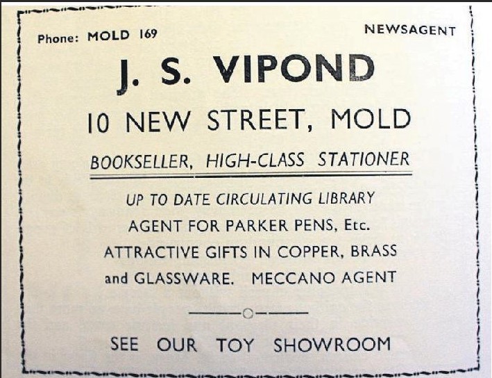 An ad for Vipond’s in Mold, of the 1950s.