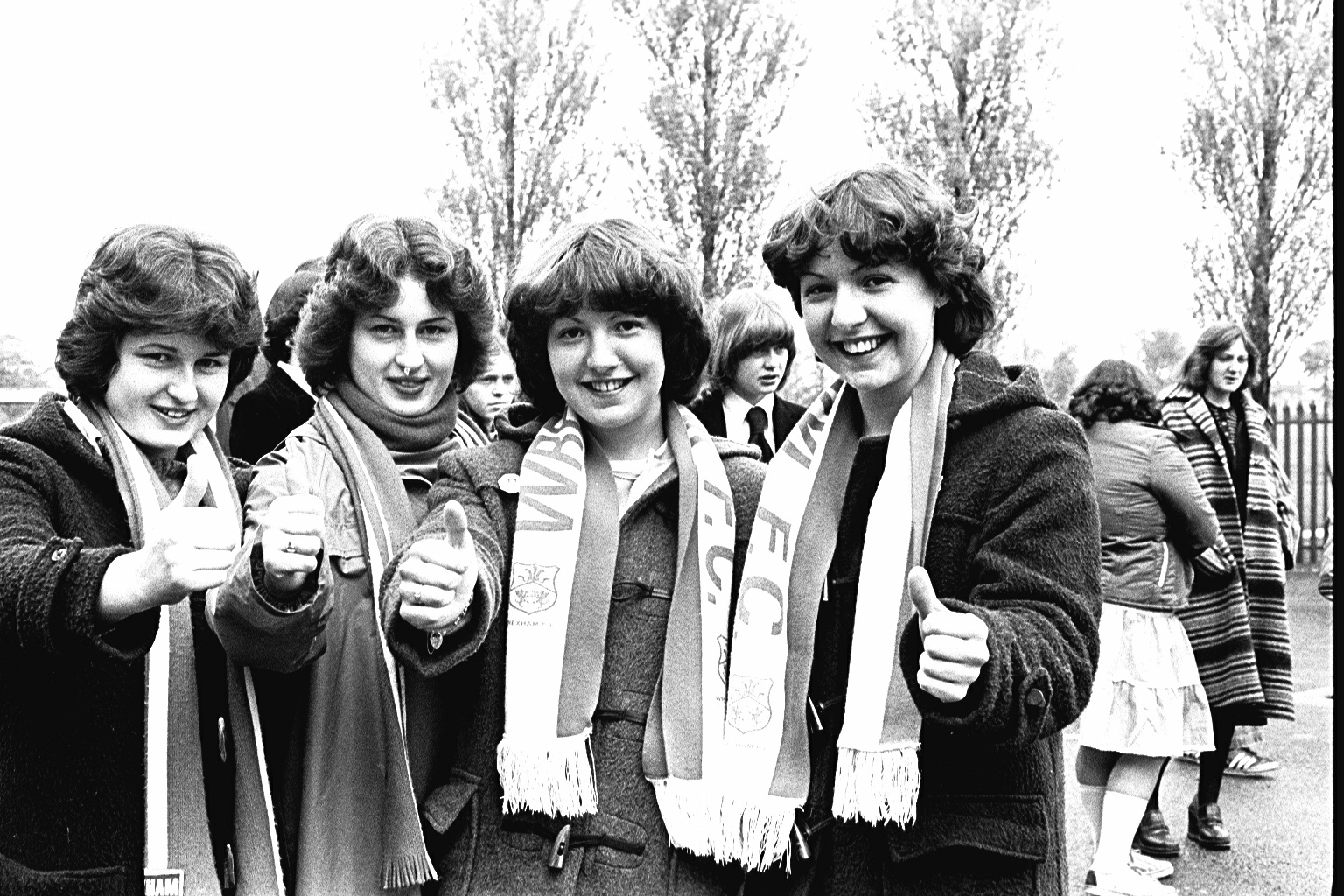 Wrexham AFC fans at the team parade, 1978