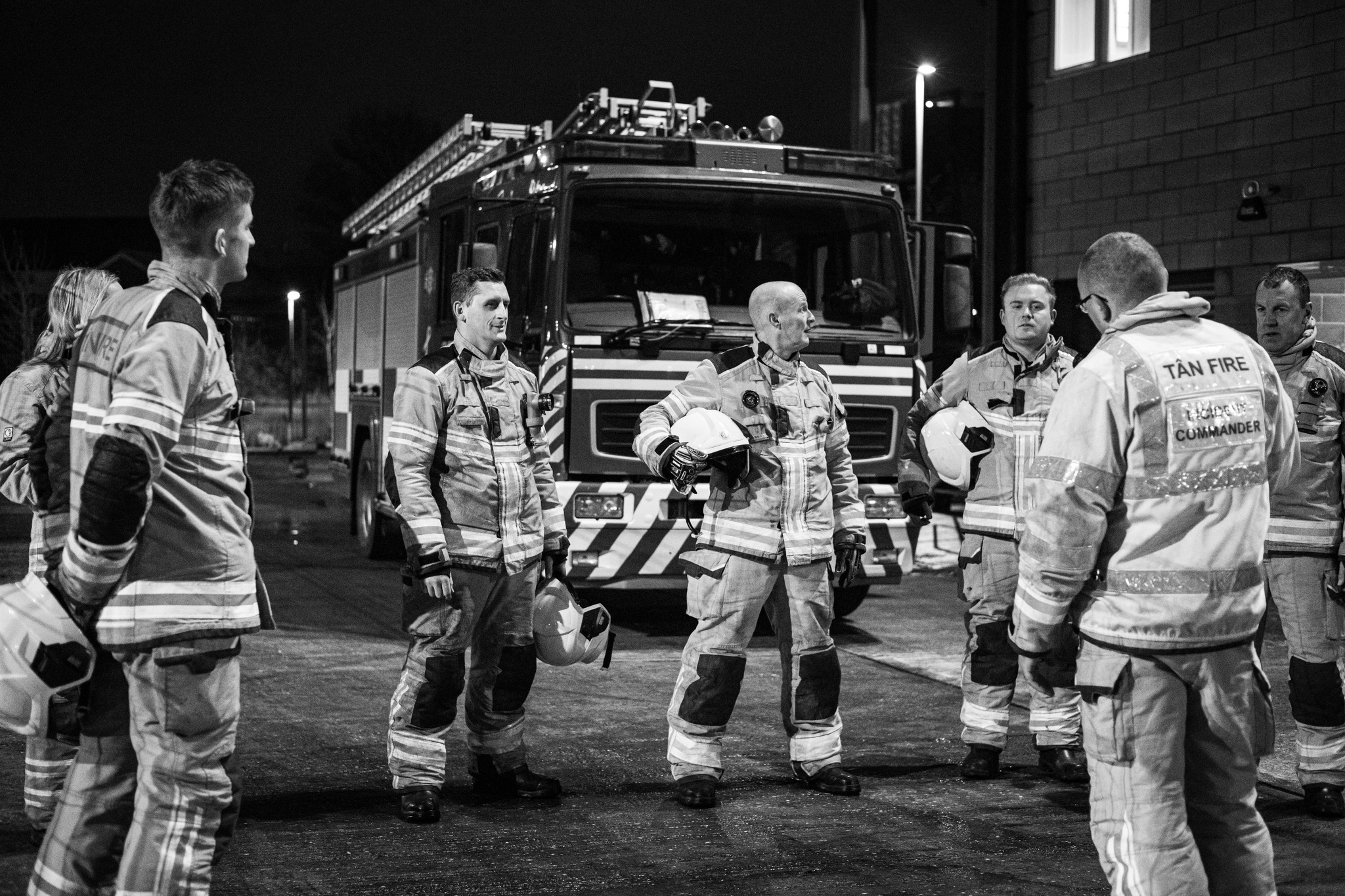 A Wrexham fire crew during training. Photo: Adam Crump at AC Creative