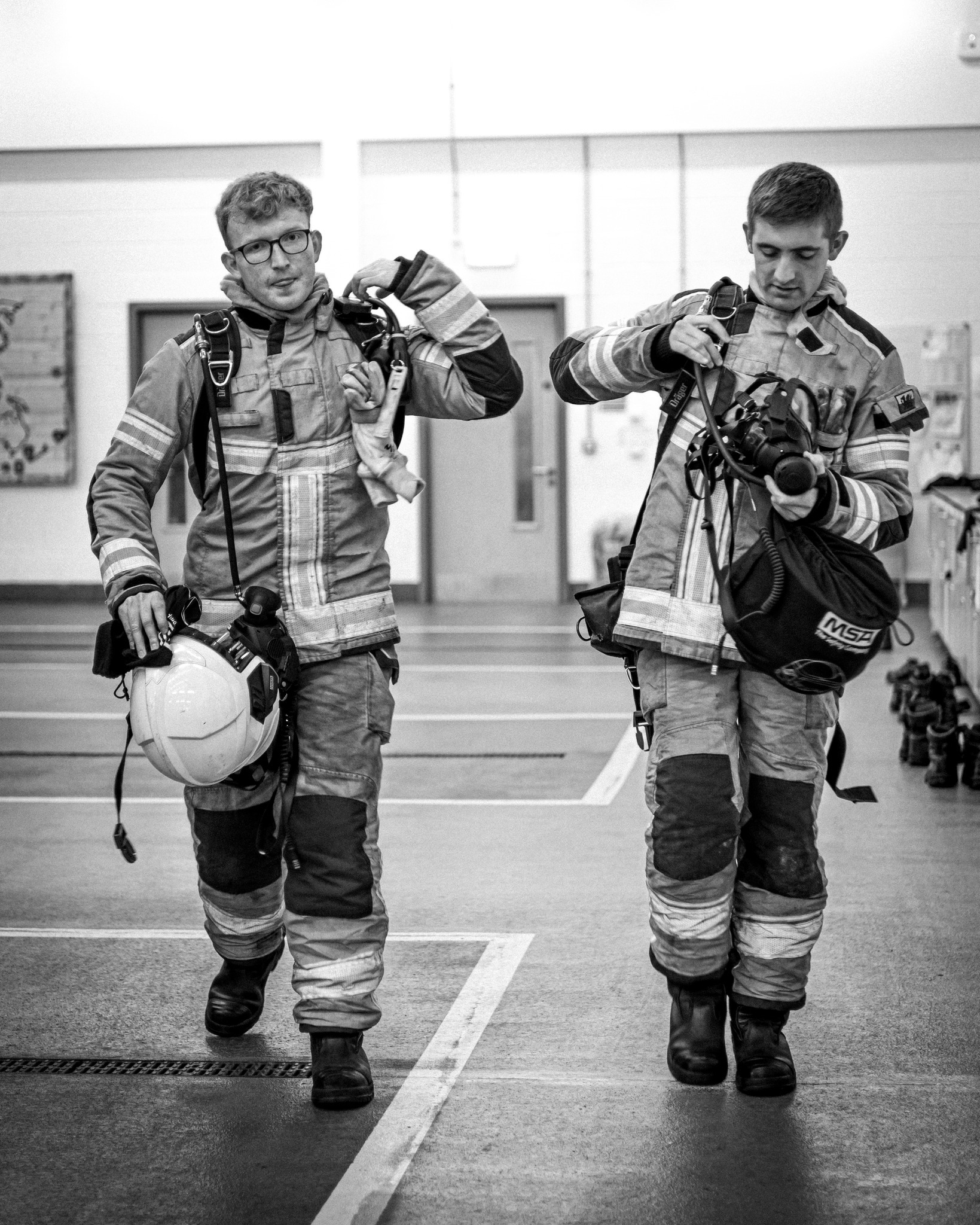 A Wrexham fire crew during training. Photo: Adam Crump at AC Creative