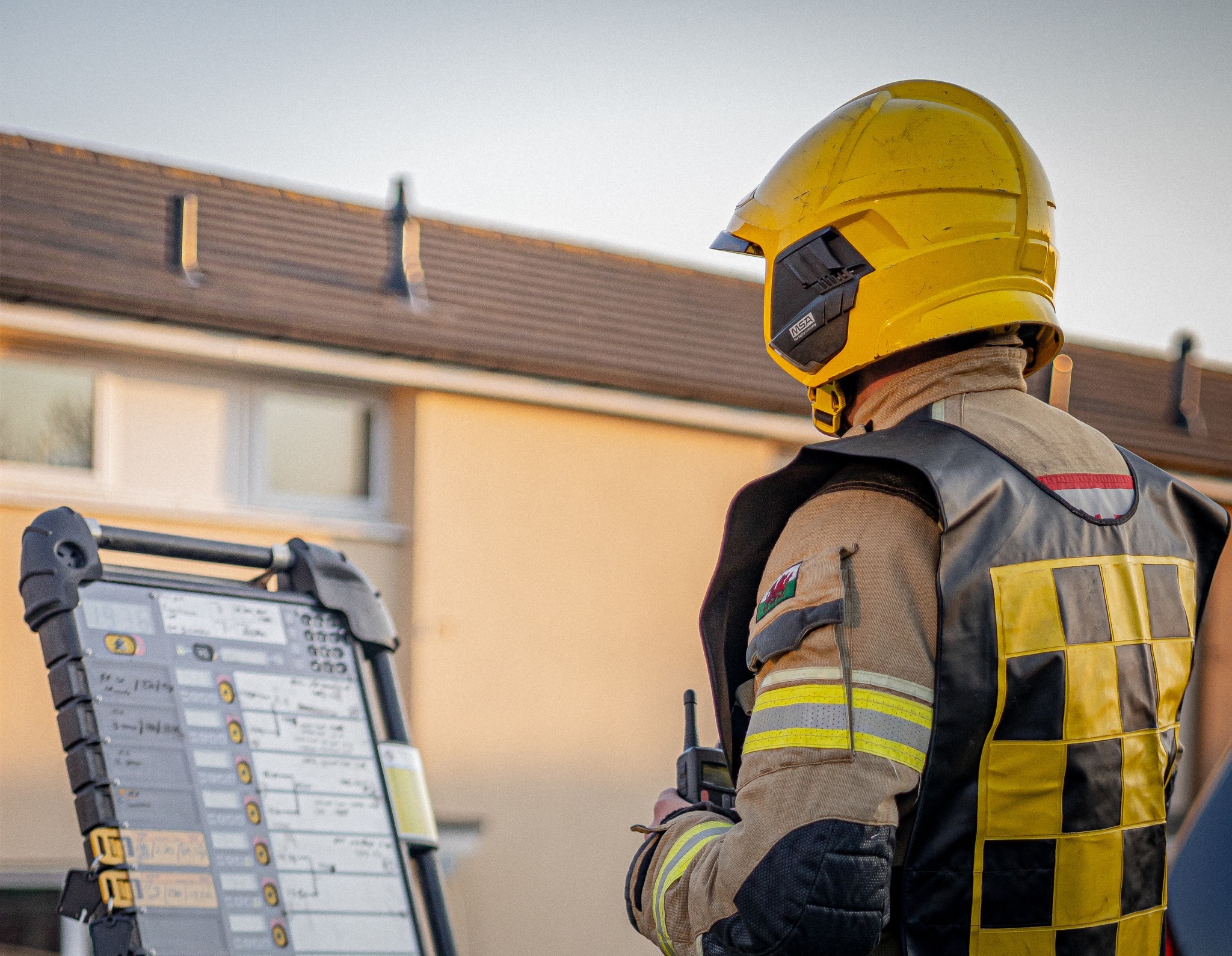 Llangollen fire crew on a traing exercise at a house. Photo: Adam Crump at AC Creative