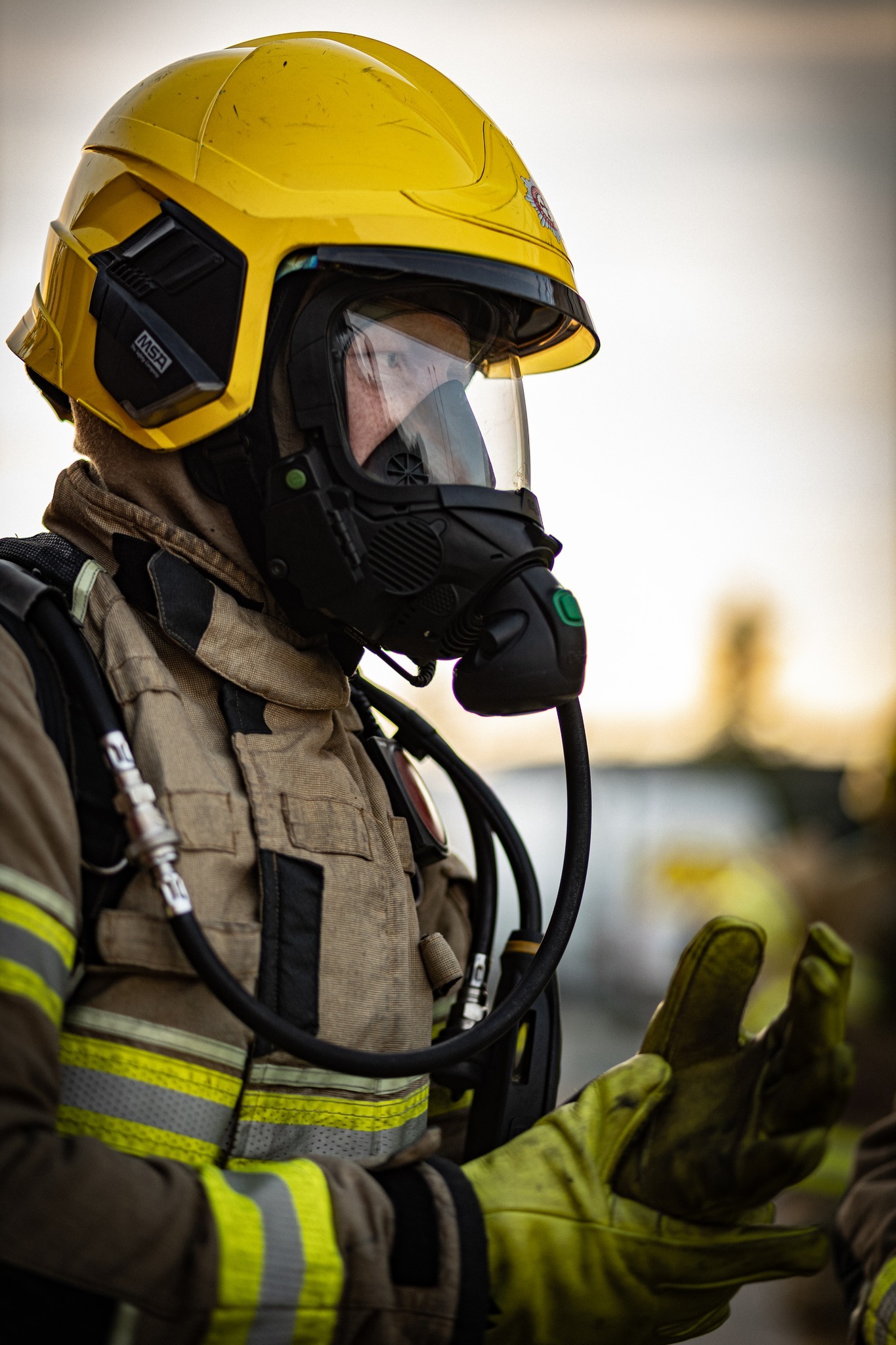 A Wrexham fire crew during training. Photo: Adam Crump at AC Creative