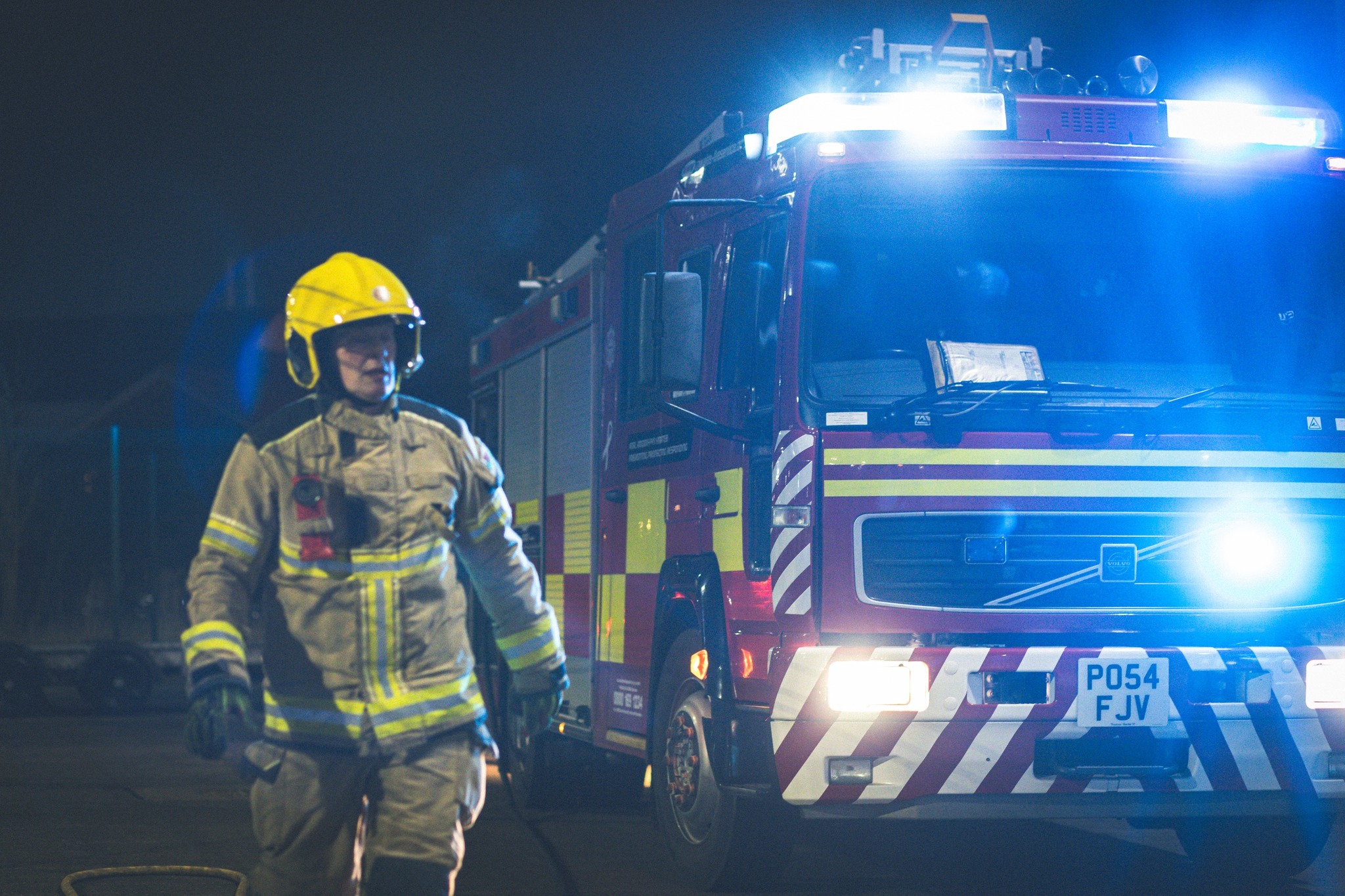 A Wrexham fire crew during training. Photo: Adam Crump at AC Creative