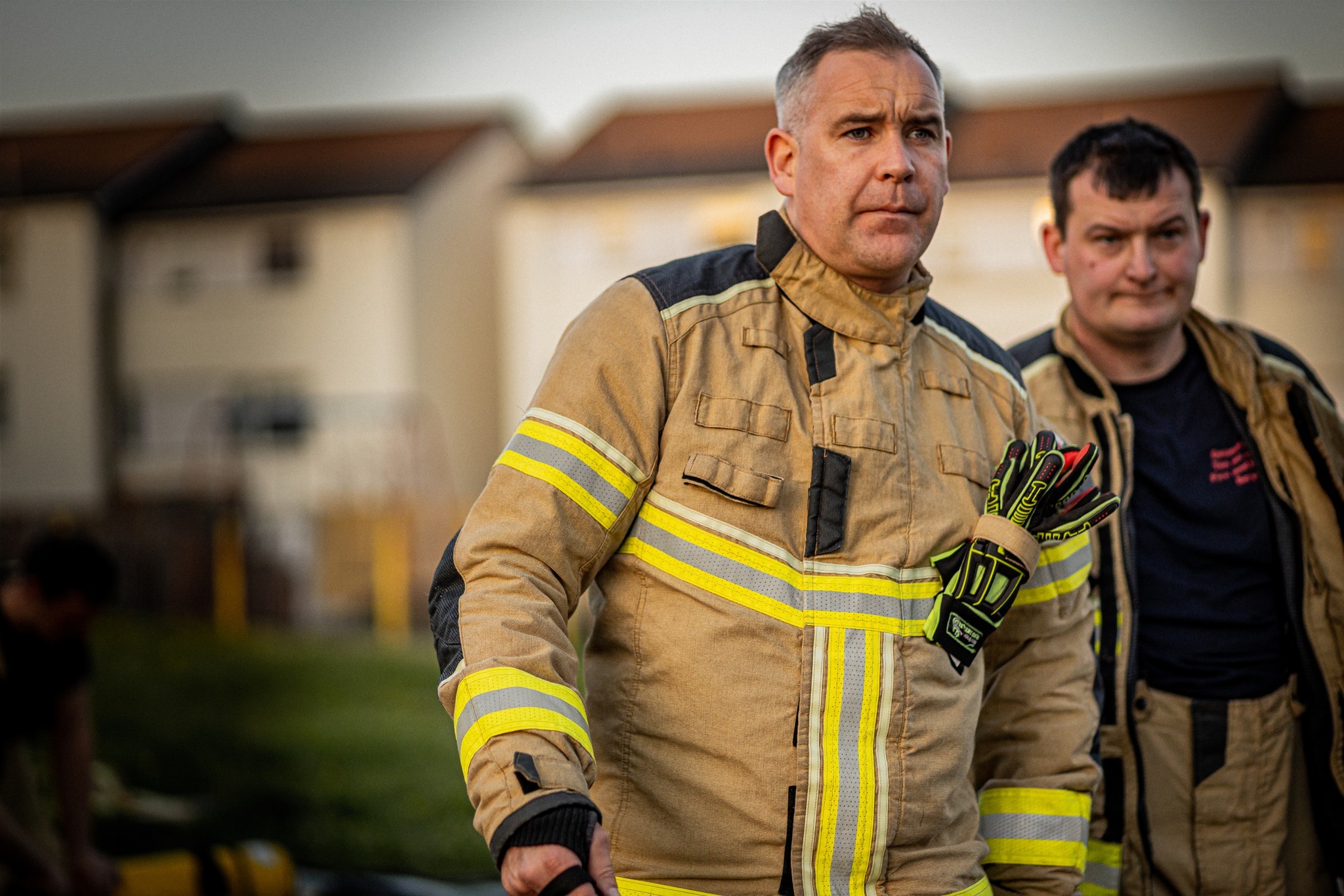 Llangollen fire crew on a traing exercise at a house. Photo: Adam Crump at AC Creative