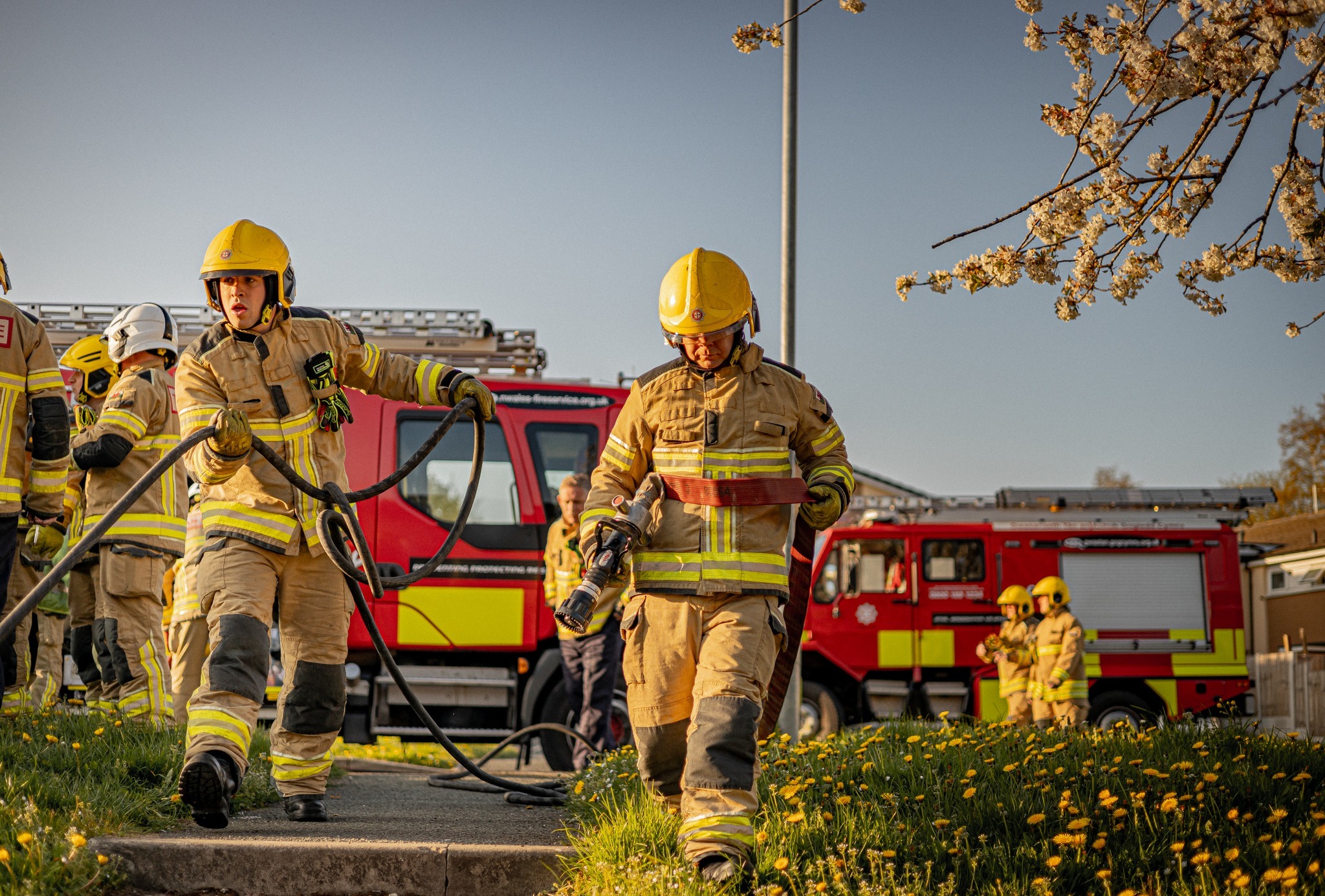 Llangollen fire crew on a traing exercise at a house. Photo: Adam Crump at AC Creative