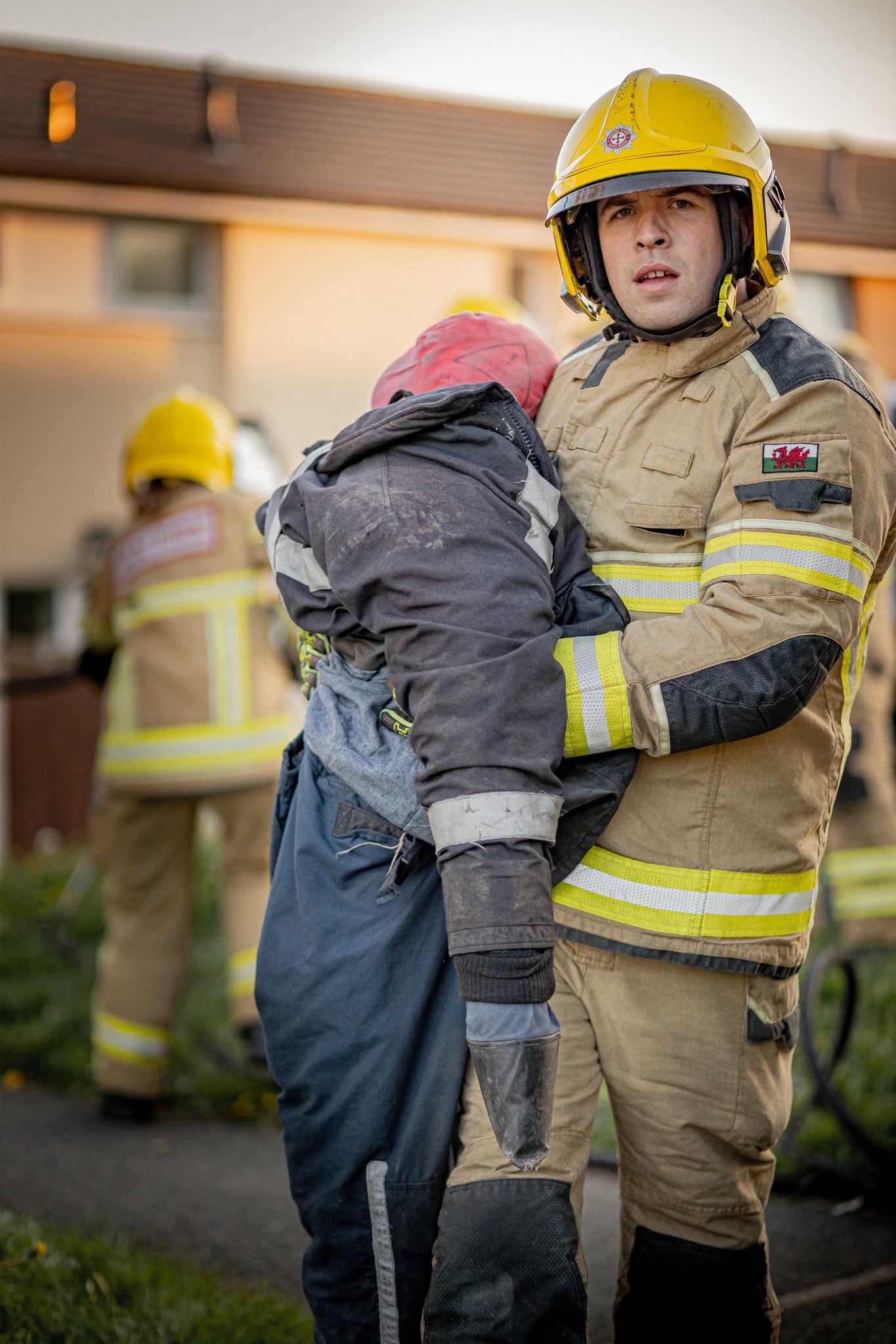 Llangollen fire crew on a traing exercise at a house. Photo: Adam Crump at AC Creative