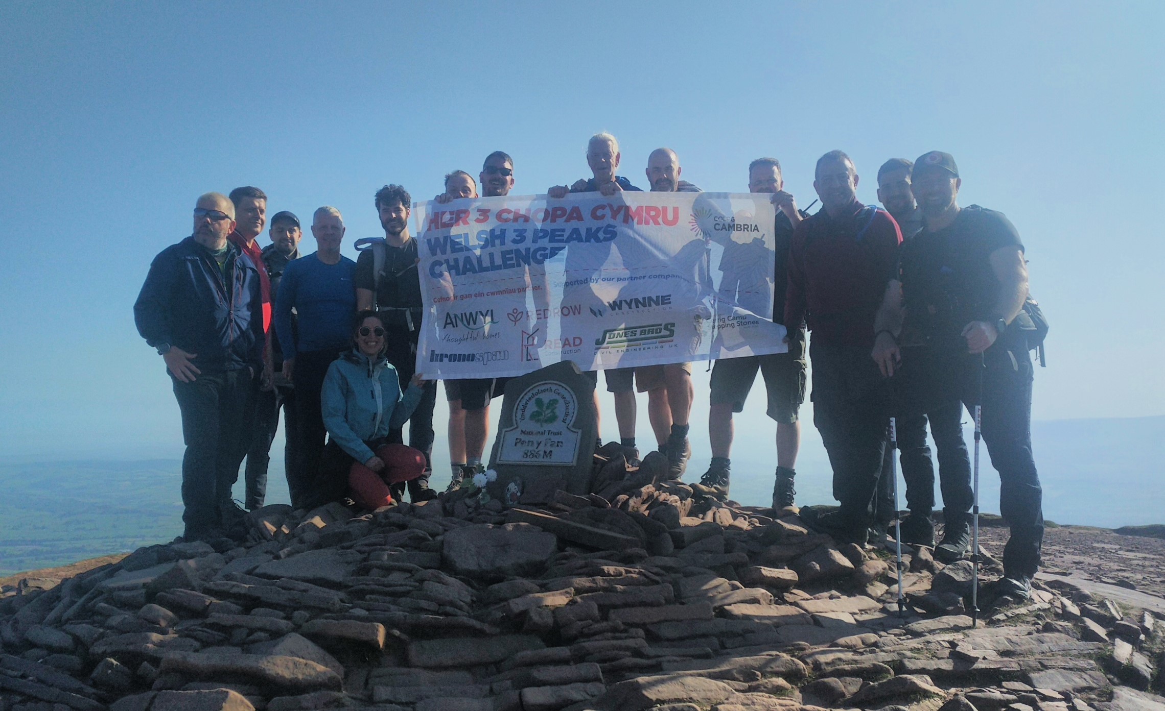 Staff from Coleg Cambrias Bersham Road site in Wrexham, took on the Welsh Three Peaks for charity.