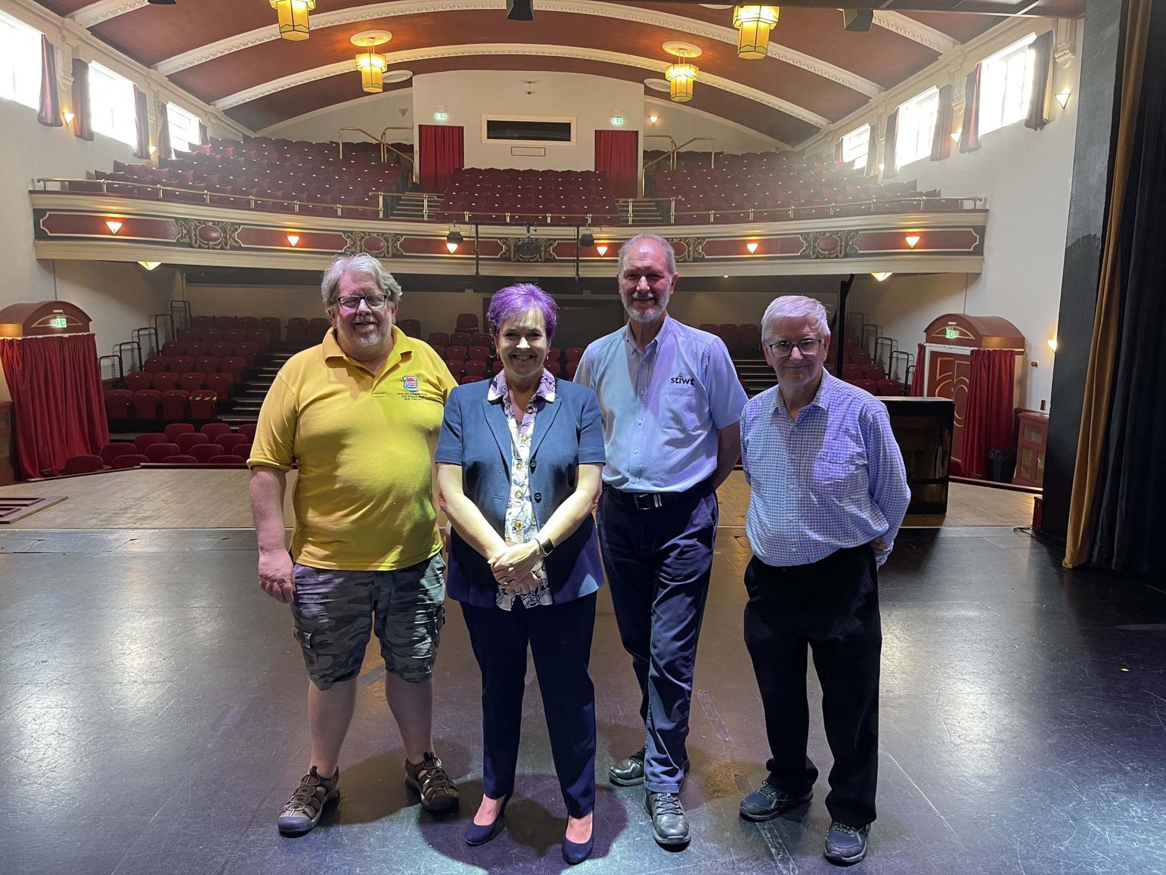 David Jones, Stiwt Theatre trustee, Dawn Bowden MS, Stiwt manager Rhys Davies, Gareth V Thomas, Stiwt trustee.