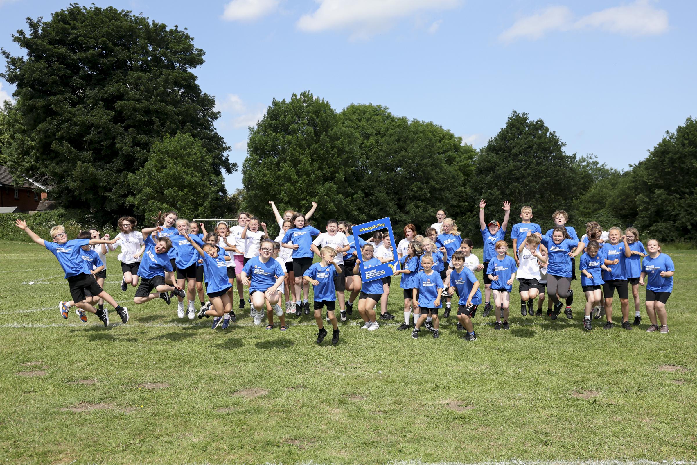 Ysgol Derwenfa Primary School during National School Sports Week. Photo: Paul Currie