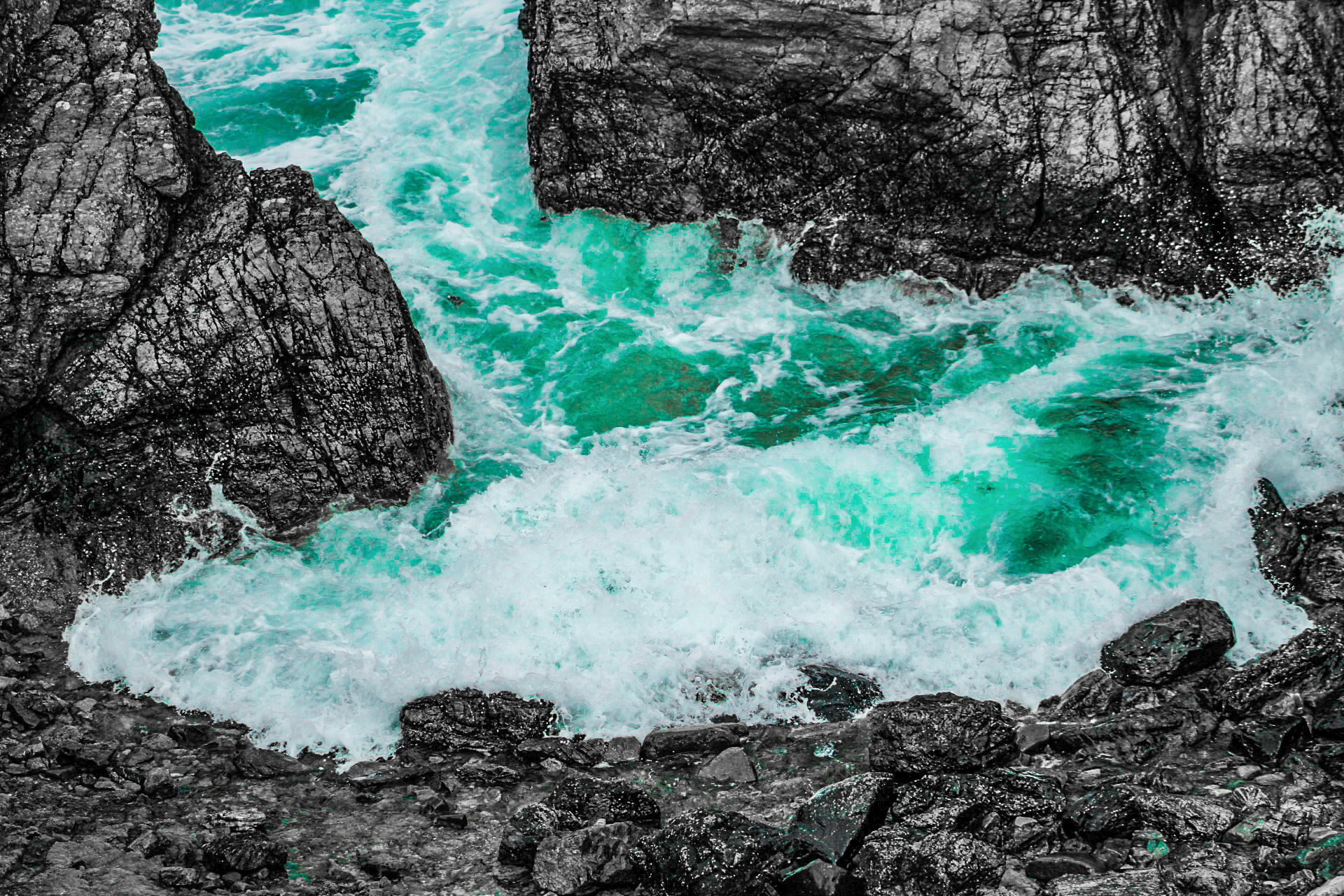 Making a splash in Anglesey. Picture: Ann Parry