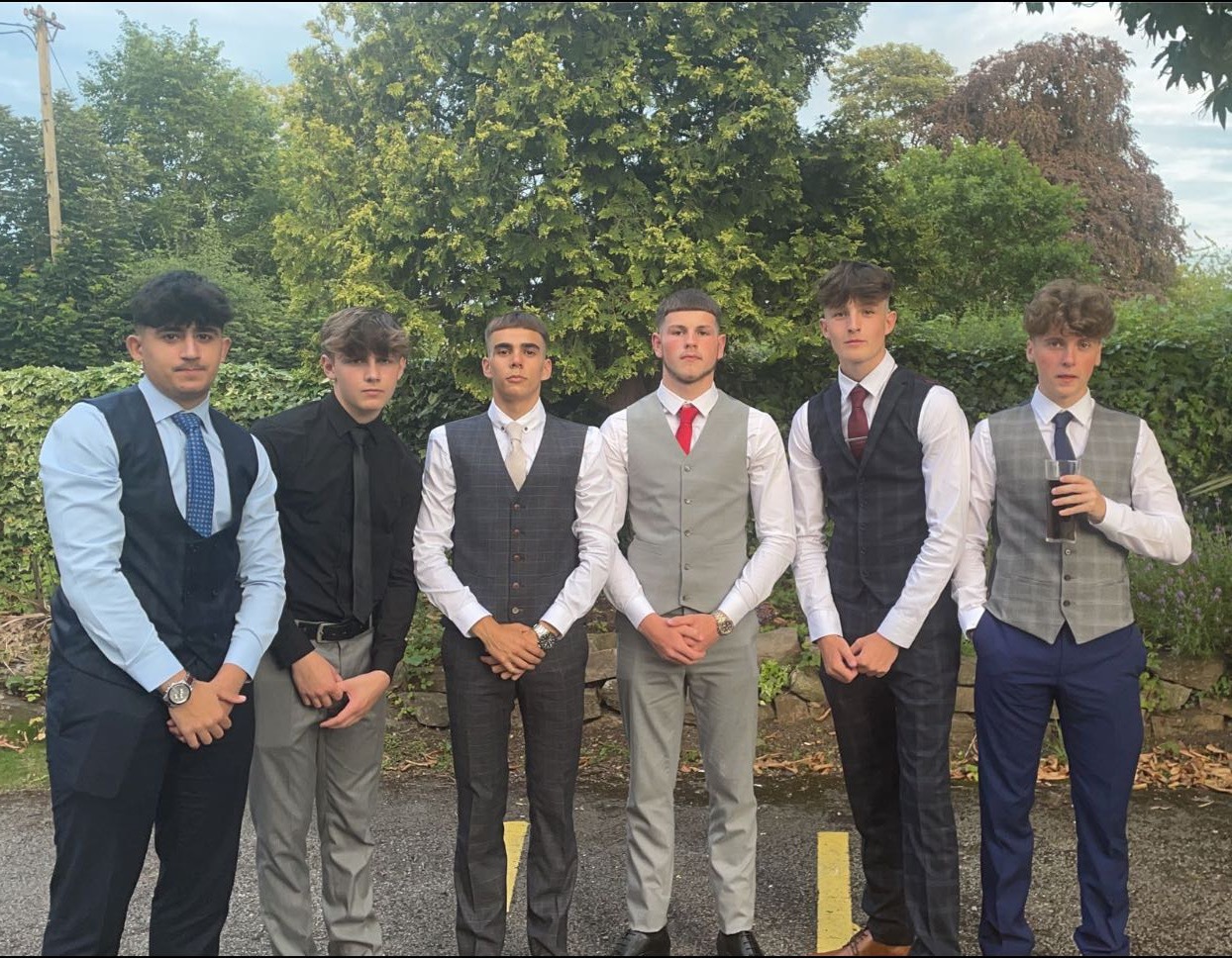 Ysgol Rhiwabon prom at Rossett Hall for Max Edwards, Daniel Huxley, Ahmet Kaya, Kian Valentine, Tom Savage and Aaron Oehme.