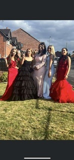 Gorgeous girls ready for the Castell Alun High School prom - Mia Booth, Grace Spencer, Tegan Sweeney, Caitlin Owen and Charlotte Pugh.