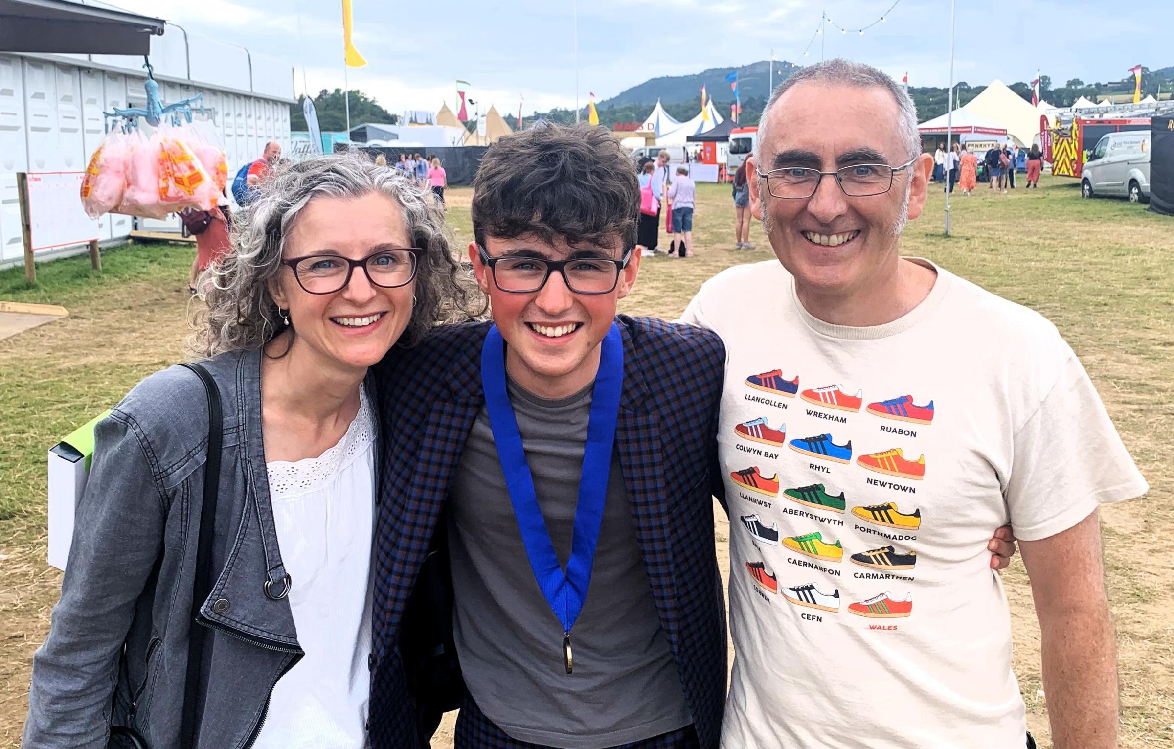 Rufus Edwards with hjs parents Matthew and Elizabeth.