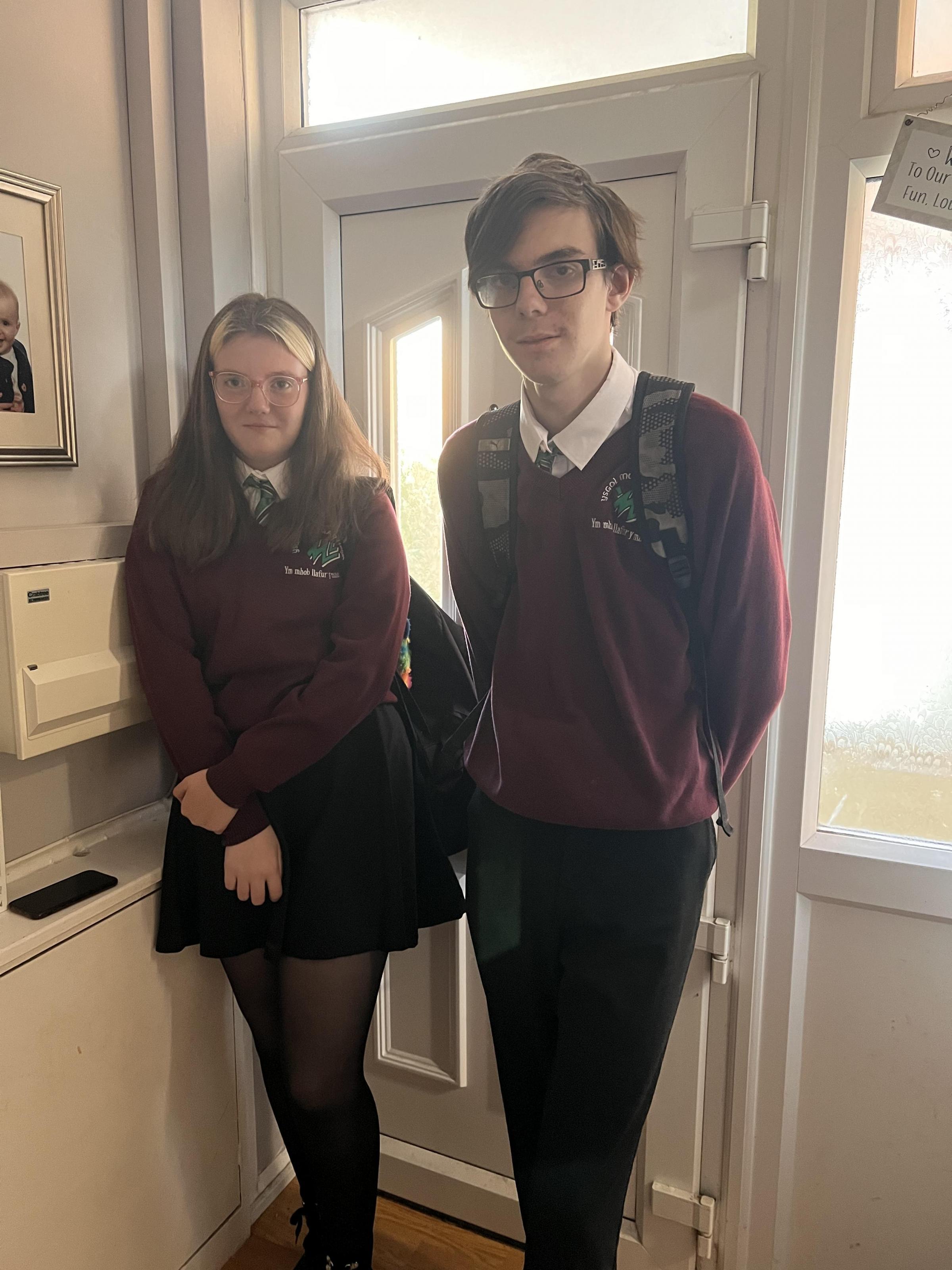 Jo Russell, from Wrexham: Izzy, Year 7 and Dylan, Year 10, at Ysgol Morgan Llwyd.