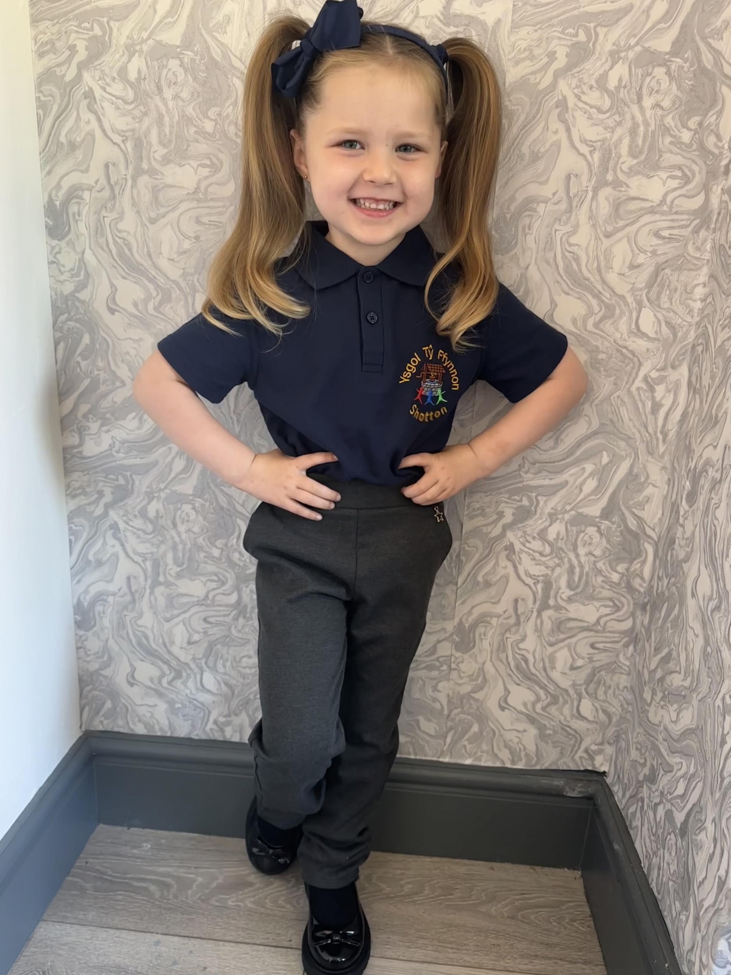 Courtney, from Deeside: Ava-May, first day in reception at Ysgol Ty Ffynnon.