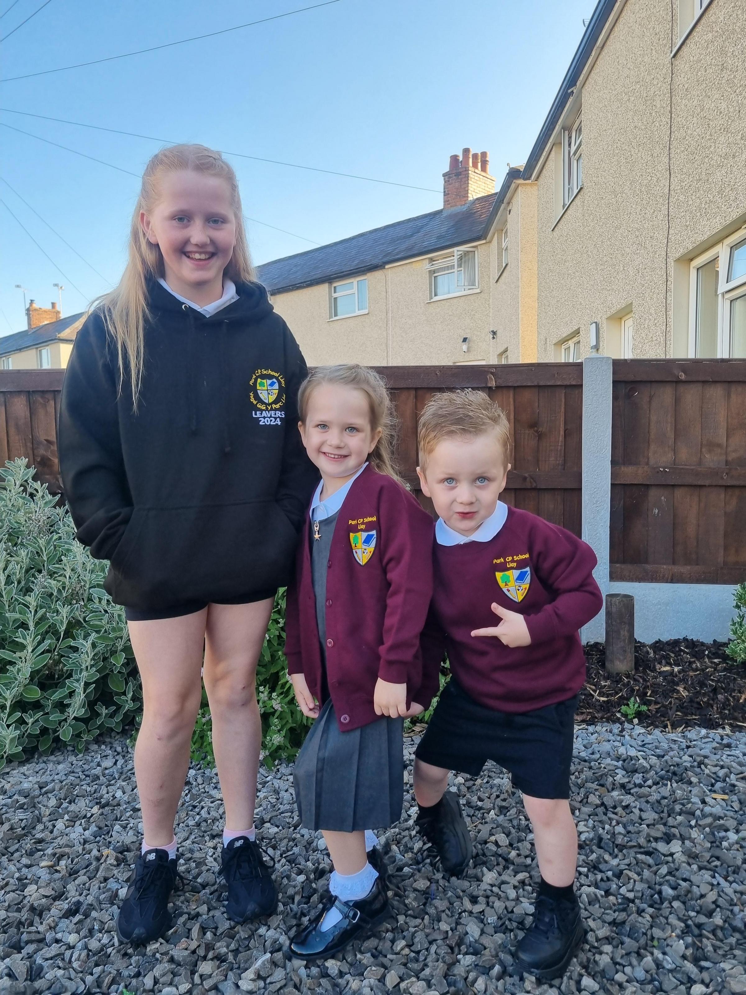 Claire, from Wrexham: Mea, Year 6, Ffion, Year 1 and Osian, reception.