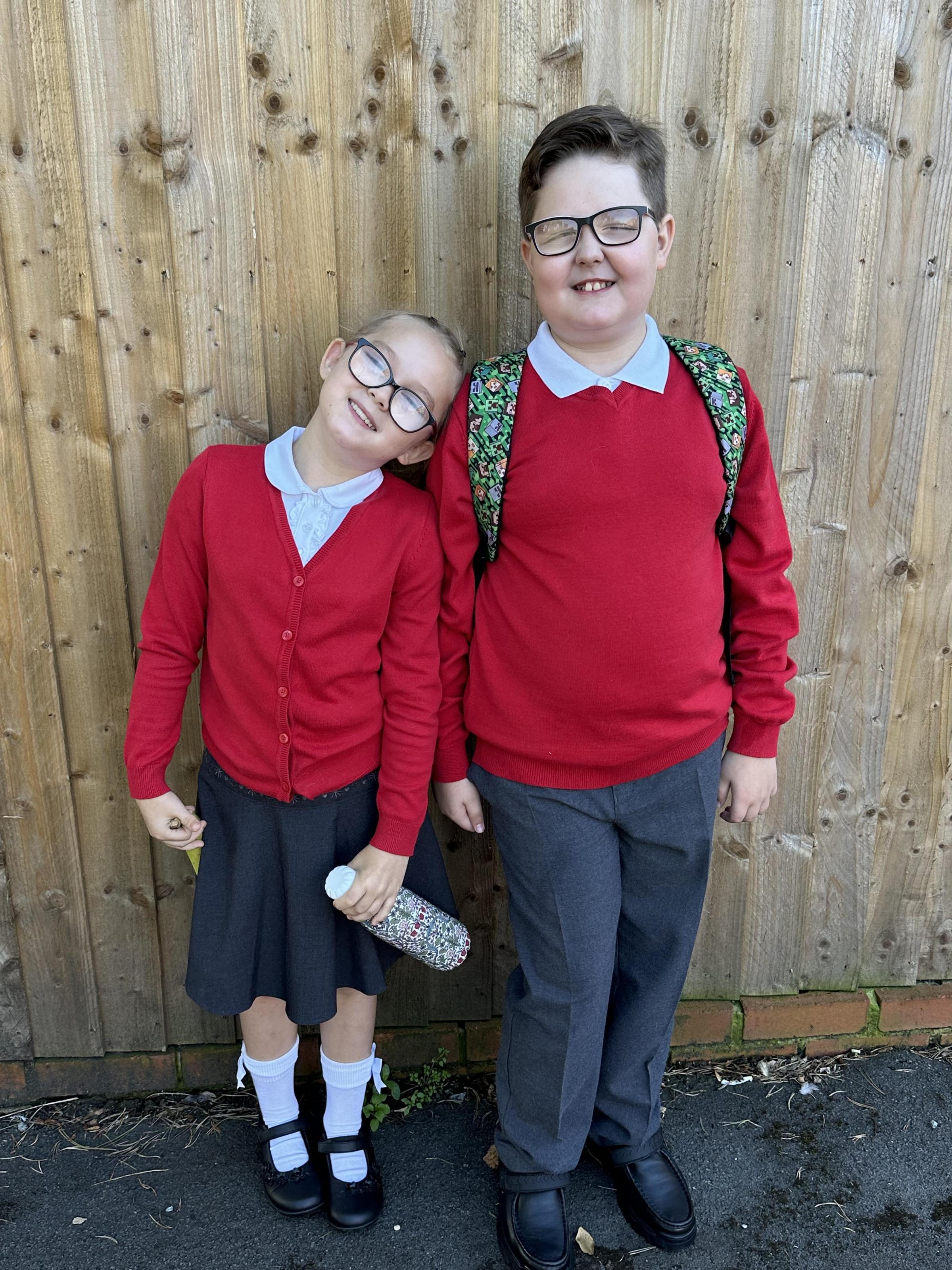 Rhian Morris, from Marchwiel, Wrexham: Jacob Morris, Year 6 and Lily-Rose Morris, Year 4 at Ysgol Deiniol.