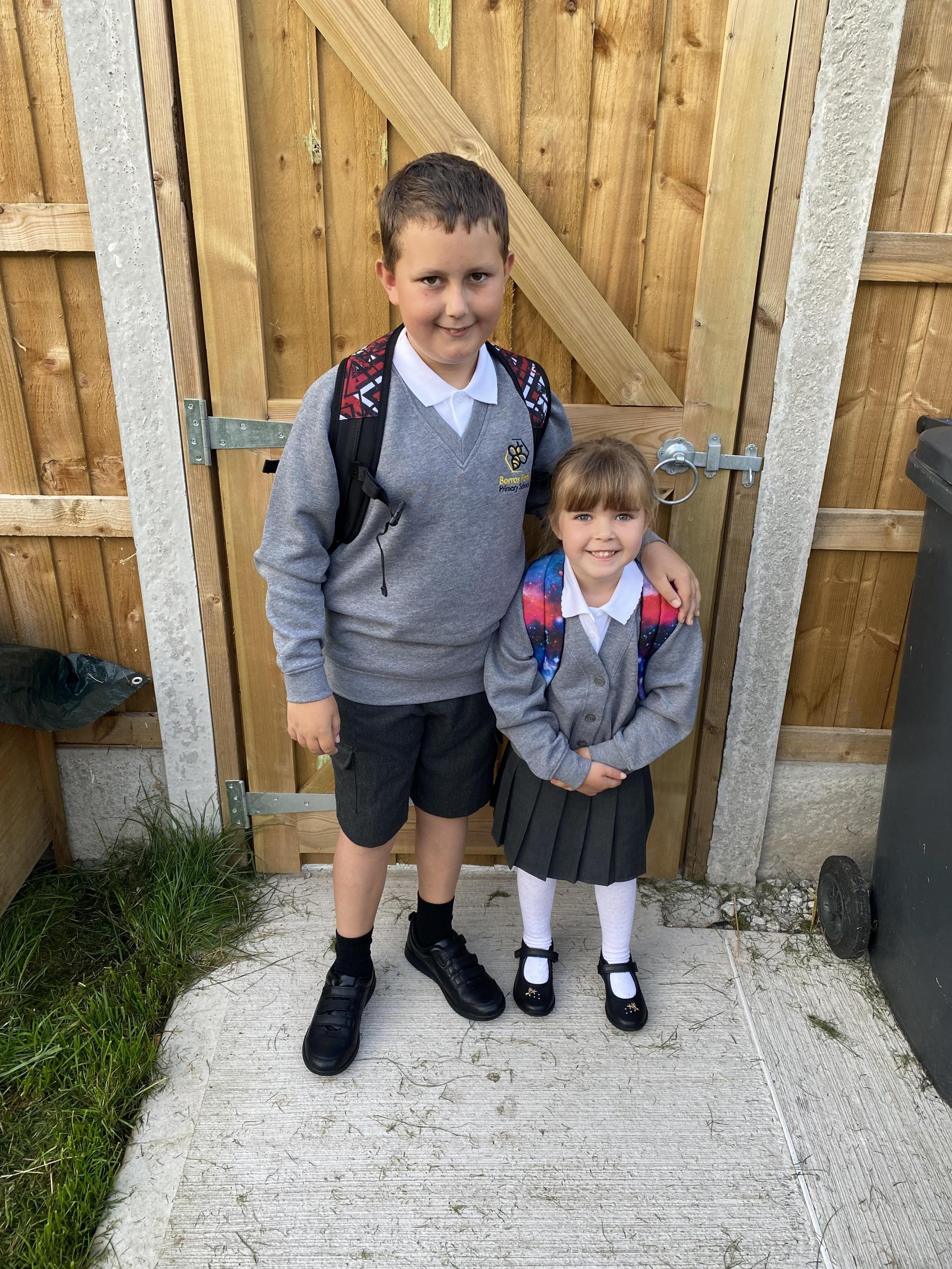 Melissa Shaw, from Wrexham: Darwyn and Layla Shaw, Borras Park Primary School.