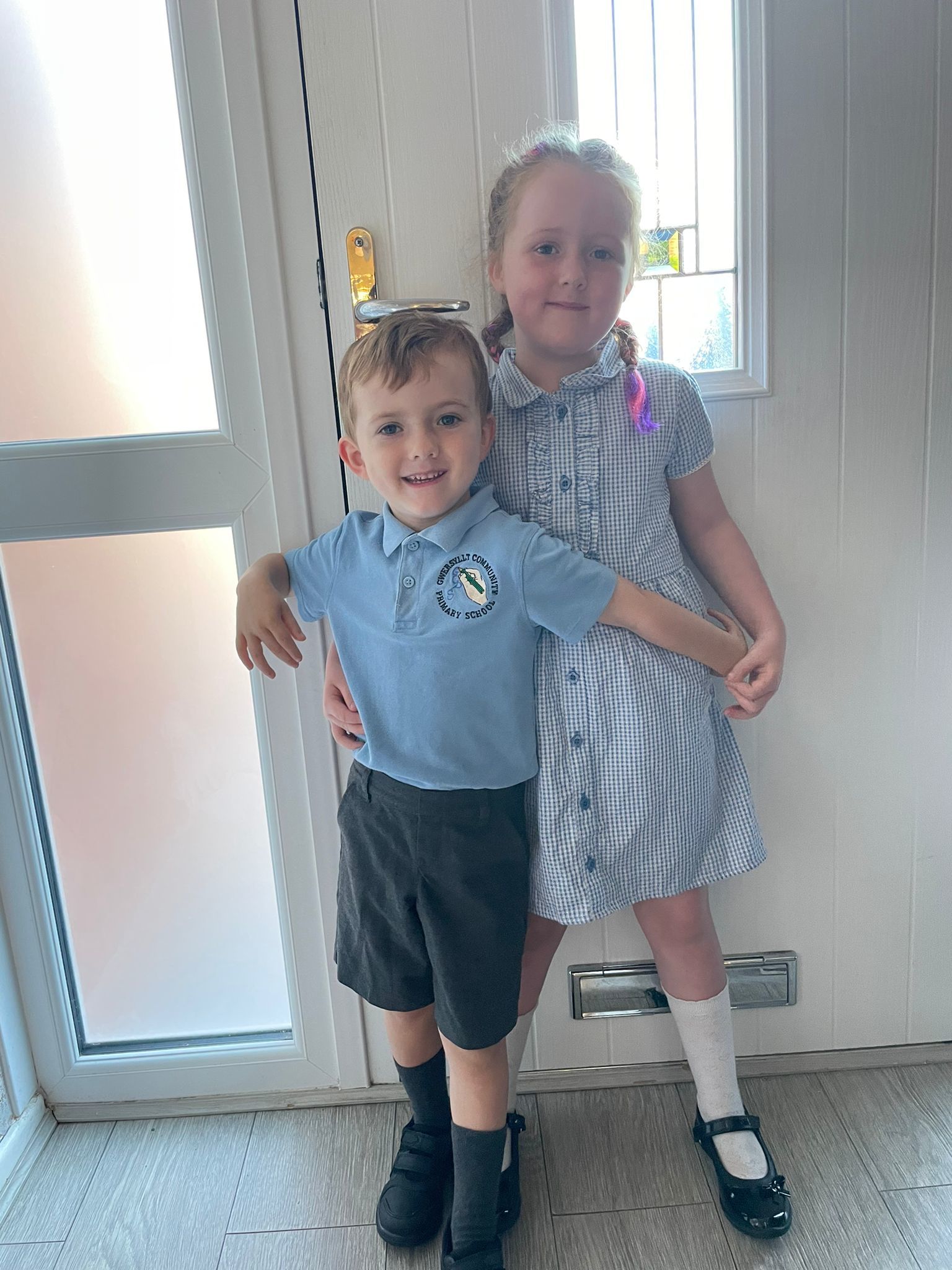 Andrea Calton, from Wrexham: Amelia-Mae and Arlo, at Gwersyllt CP School.