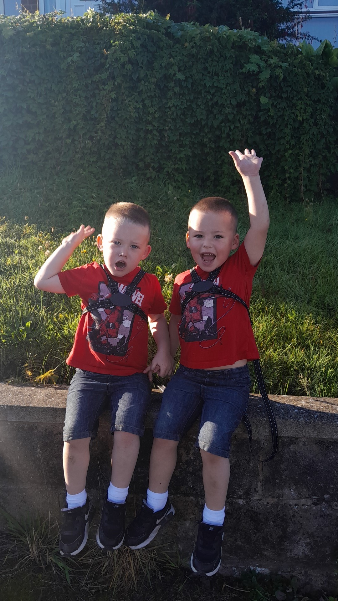 Nina Abbott, from Flint: TJ and Mikey, ready for their school a tester day.