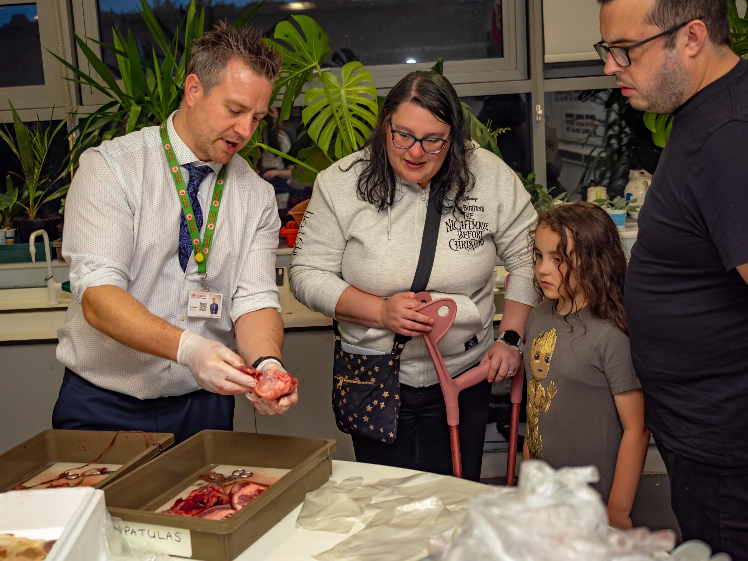 A heart dissection demonstration in science.