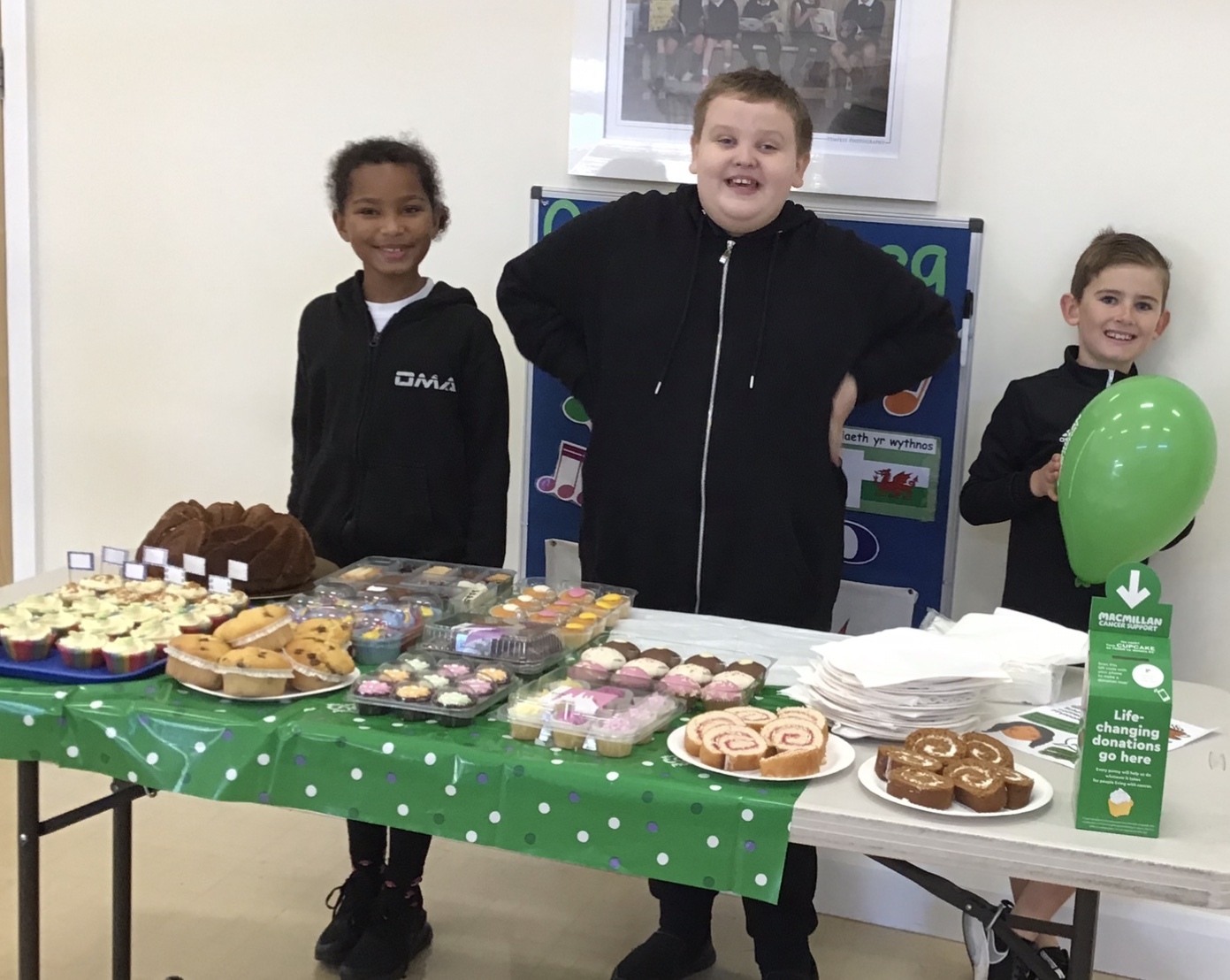 Adrijana, Harlie and Jack during their fundraising coffee morning.