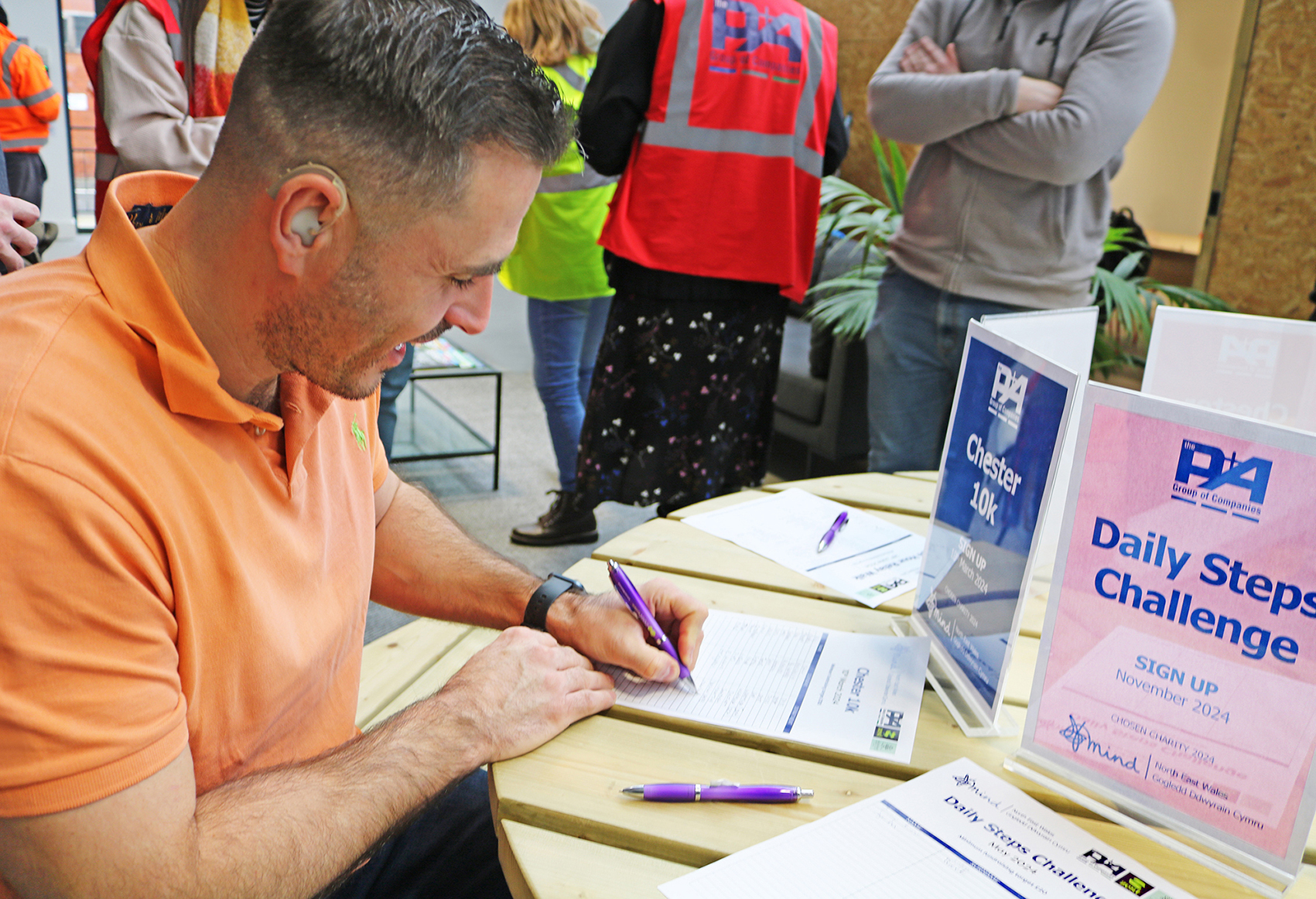 Employees sign up to Mind fundraising events.