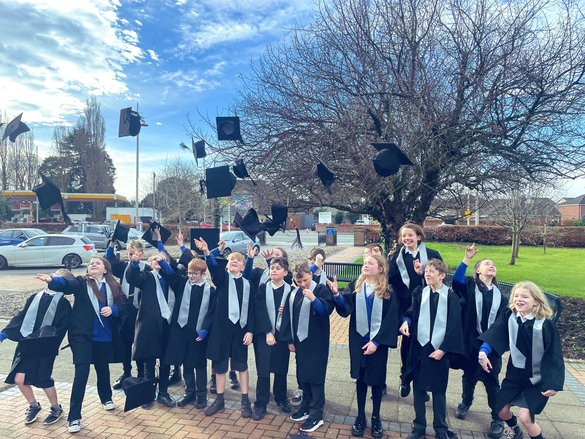 Graduation pupils from Ysgol Sycdyn.