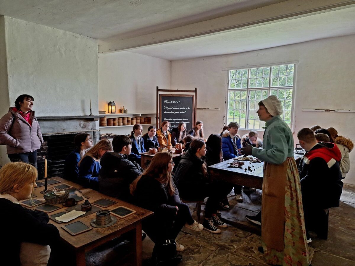 Ysgol Rhiwabon pupils during a visit to Quarry Bank Mill.